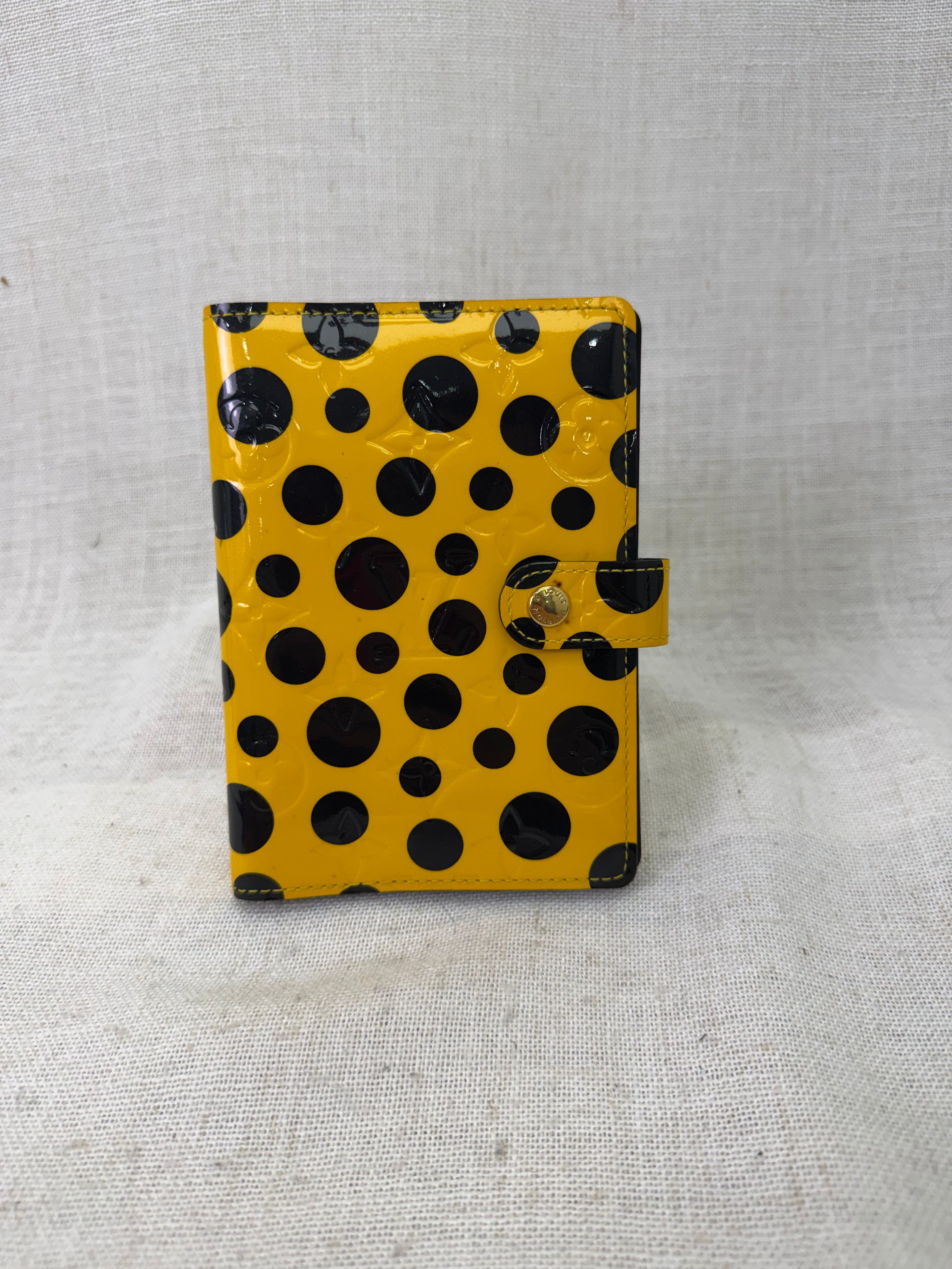 Louis Vuitton x Kusama Yellow & Black Infinity Dots Passport Agenda PM