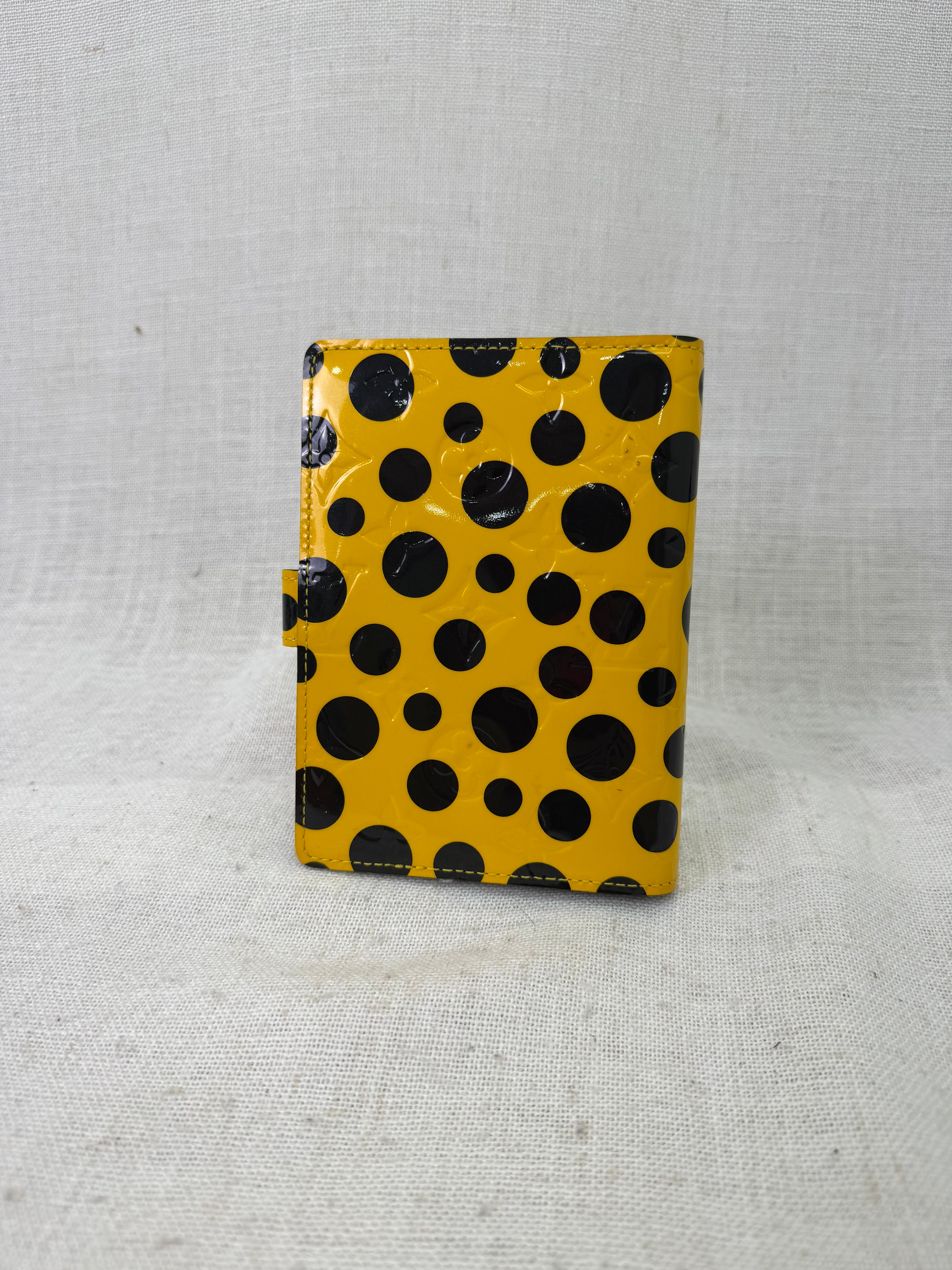 Louis Vuitton x Kusama Yellow & Black Infinity Dots Passport Agenda PM