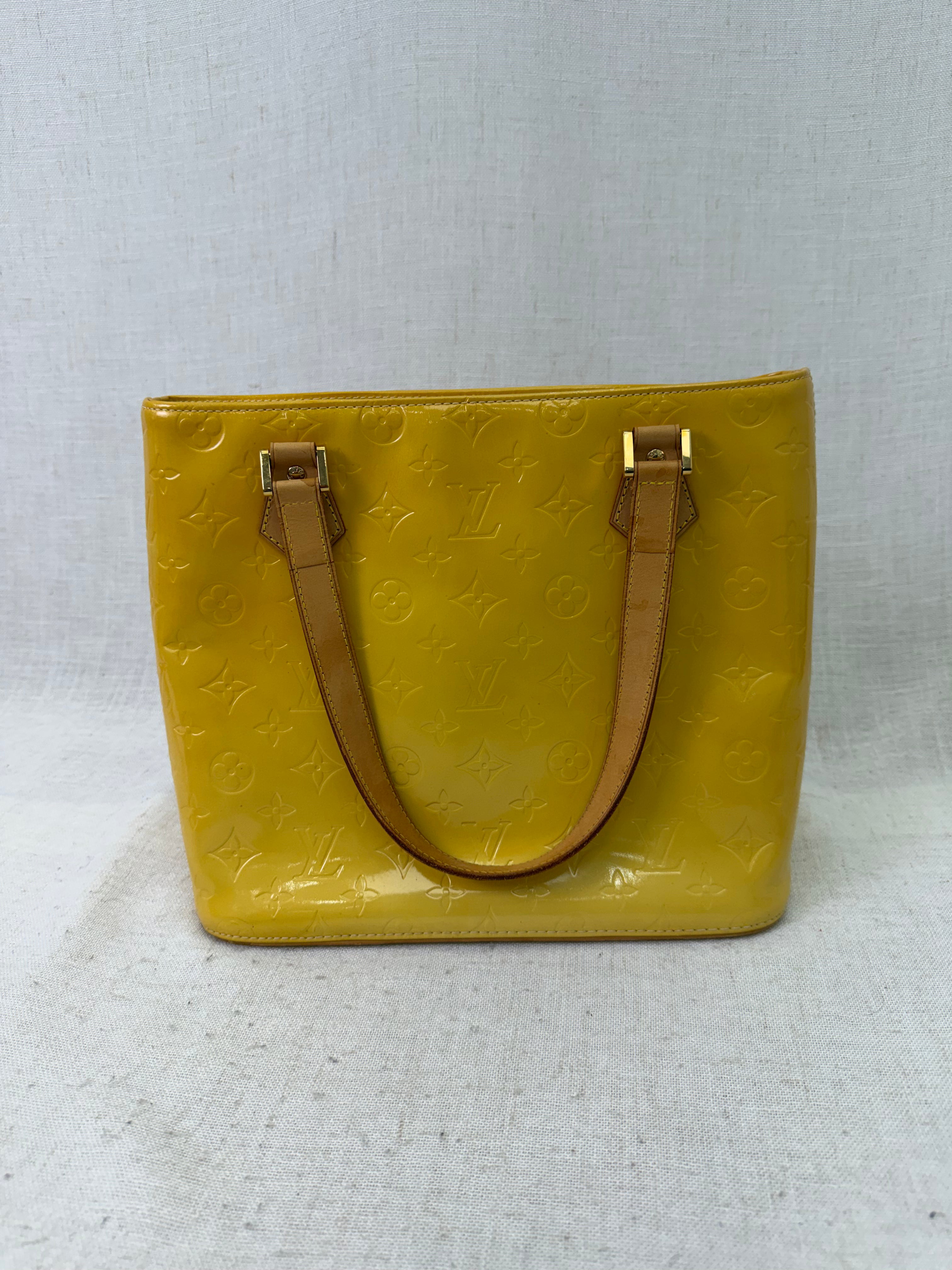 Louis Vuitton Yellow Vernis Houston Shoulder Tote