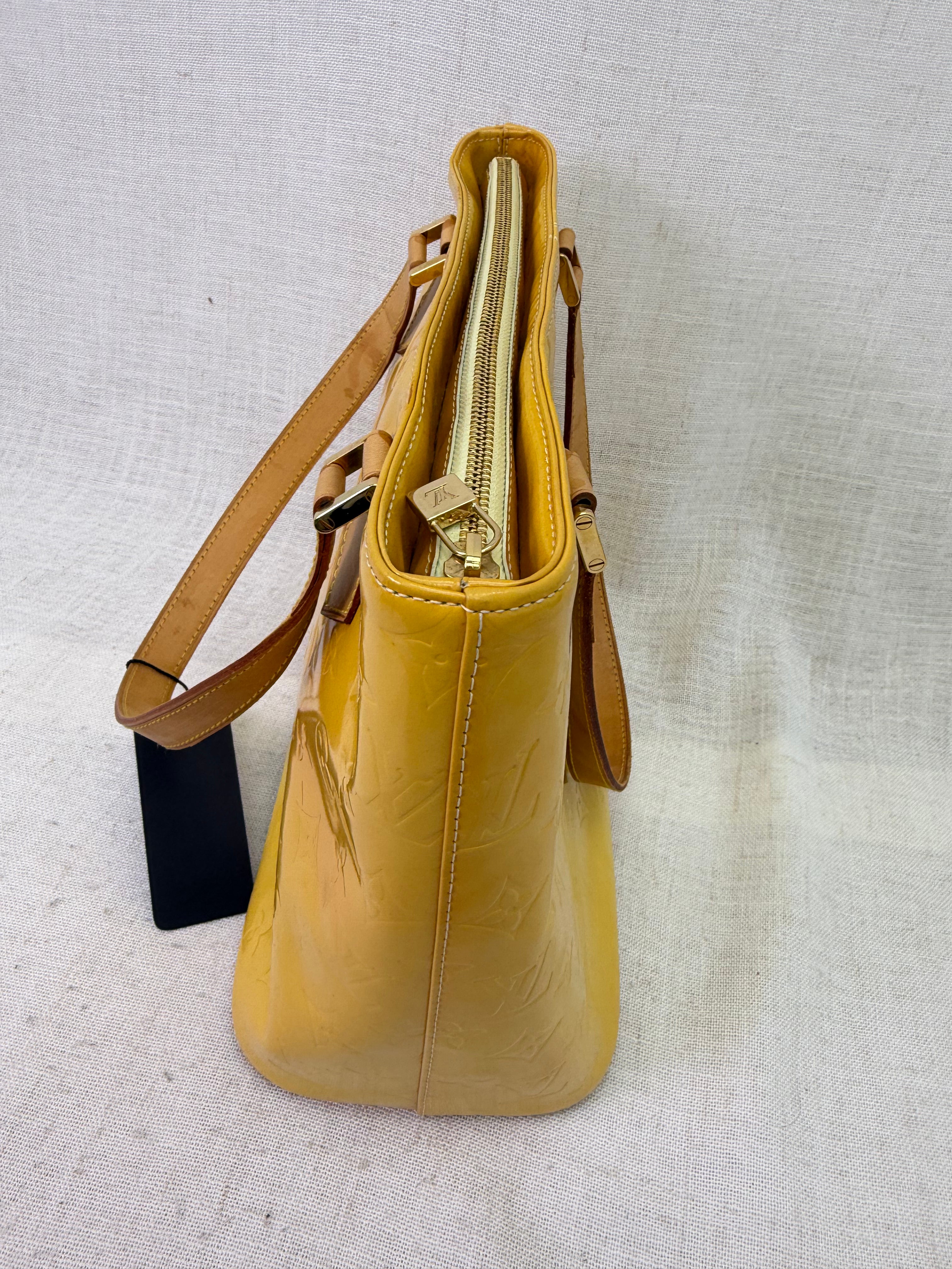 Louis Vuitton Yellow Vernis Houston Shoulder Tote