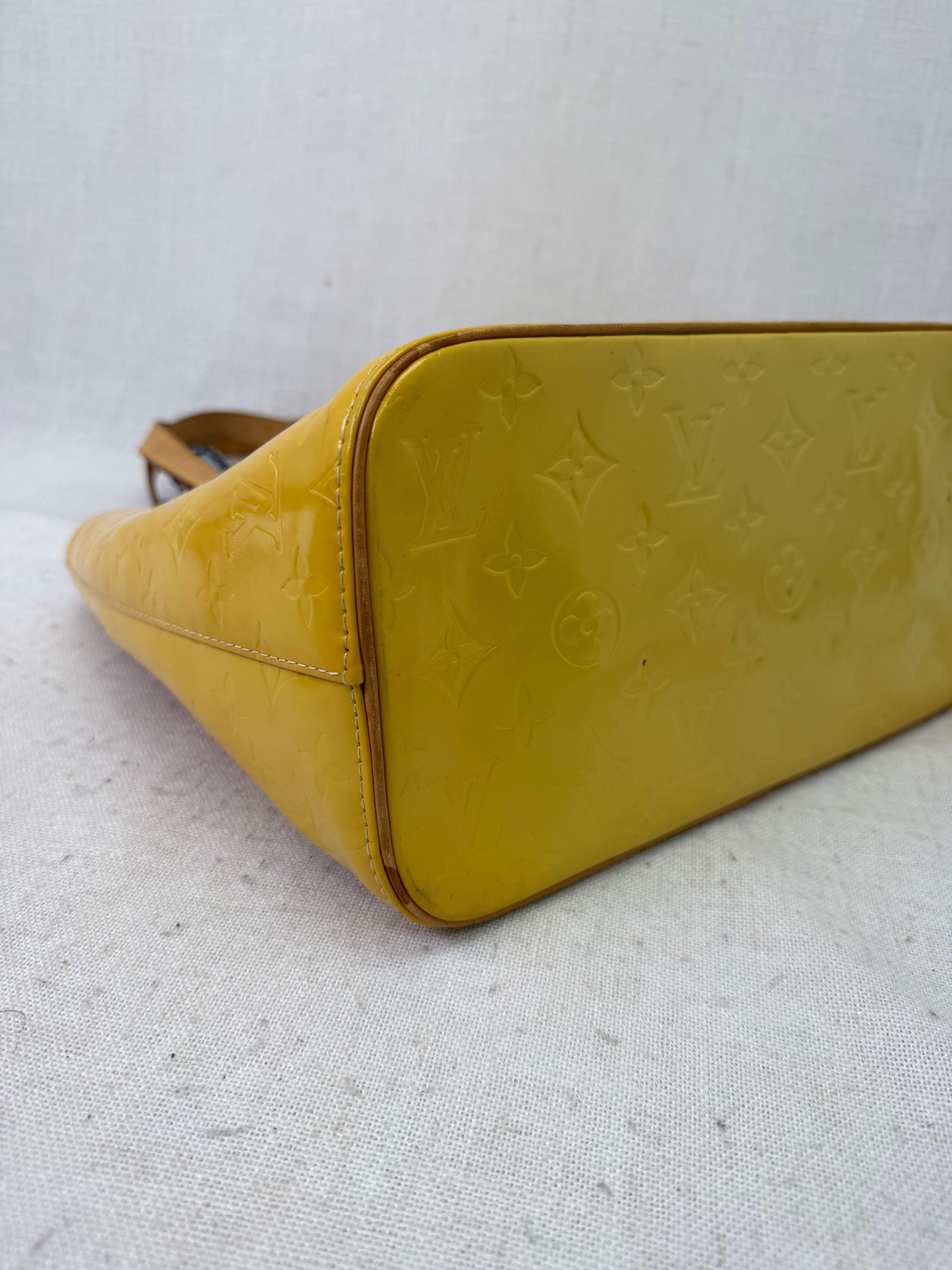 Louis Vuitton Yellow Vernis Houston Shoulder Tote