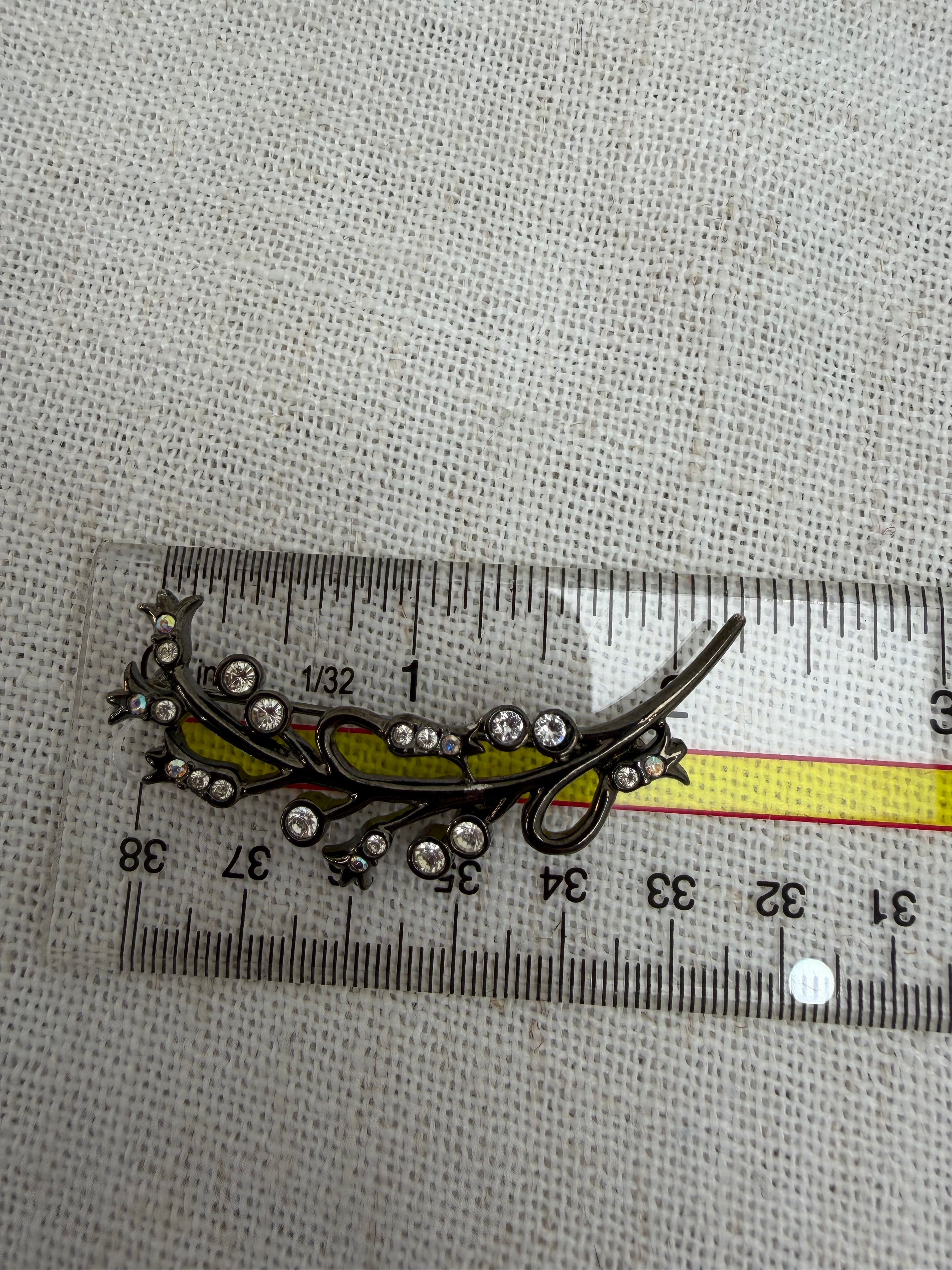 Givenchy Vintage Crystal Leaf Pin Brooch