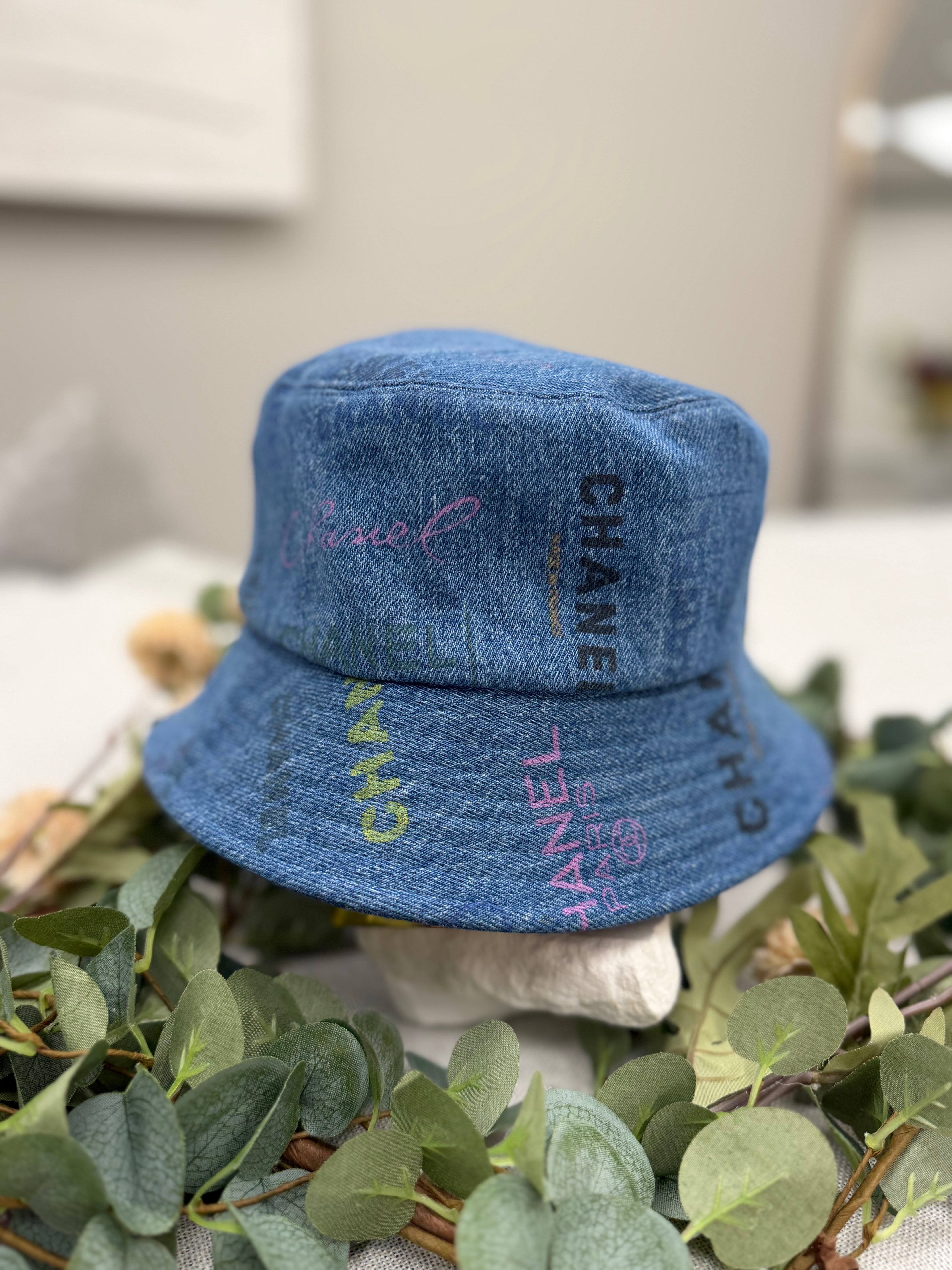 Chanel Blue Denim Mood Cloche Bucket Hat
