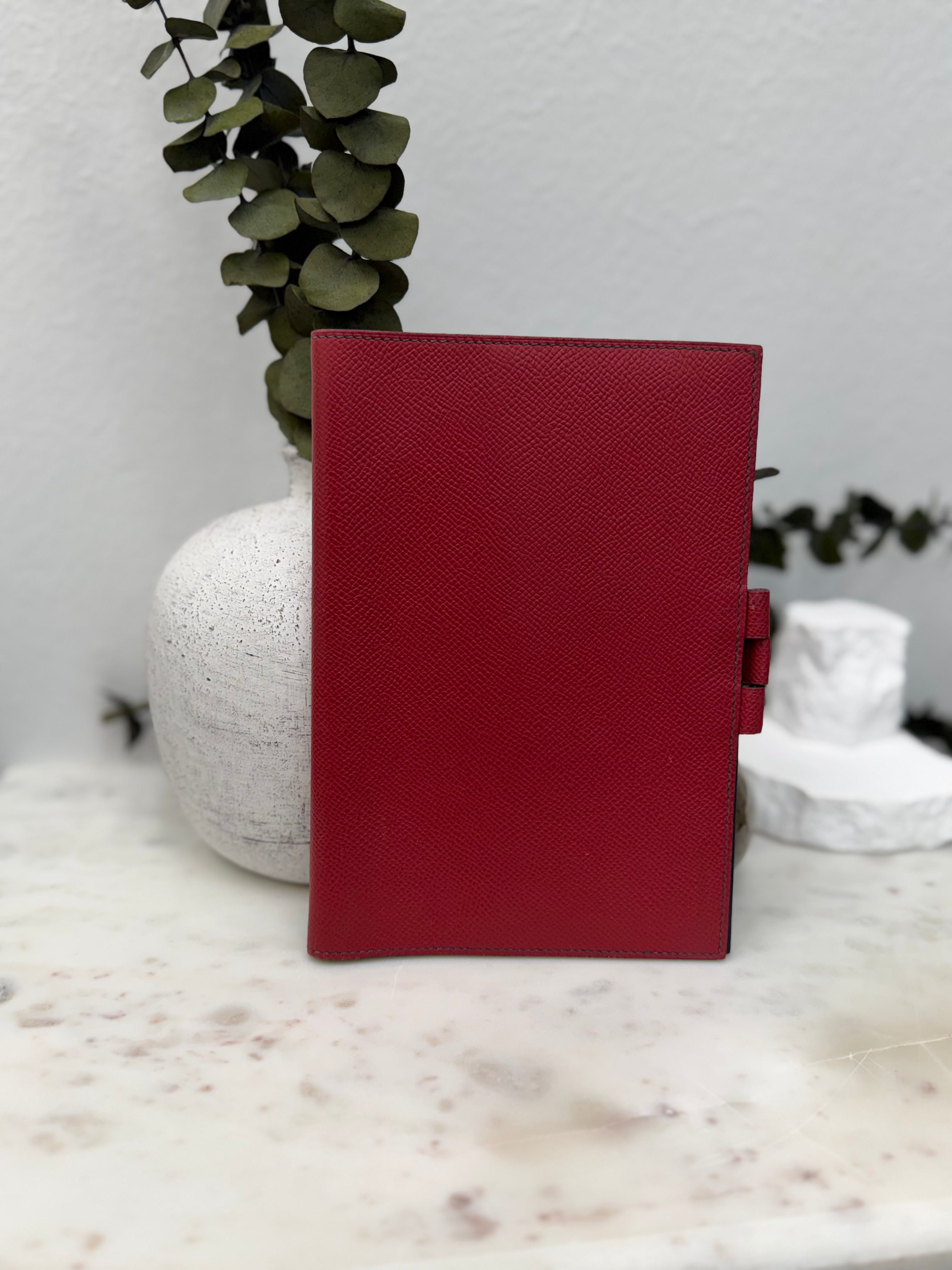 Hermes Red & Navy Leather Notebook Cover