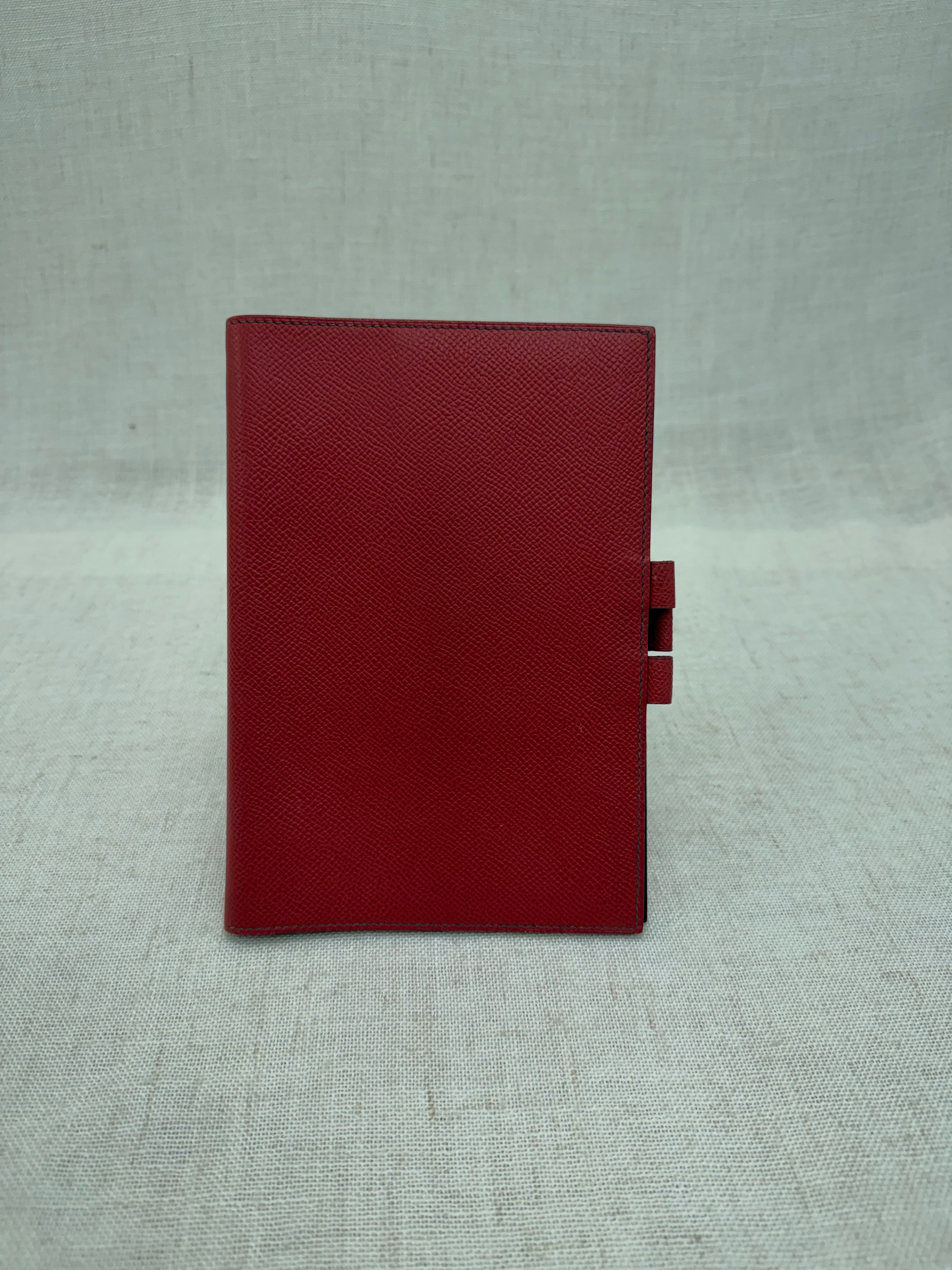 Hermes Red & Navy Leather Notebook Cover