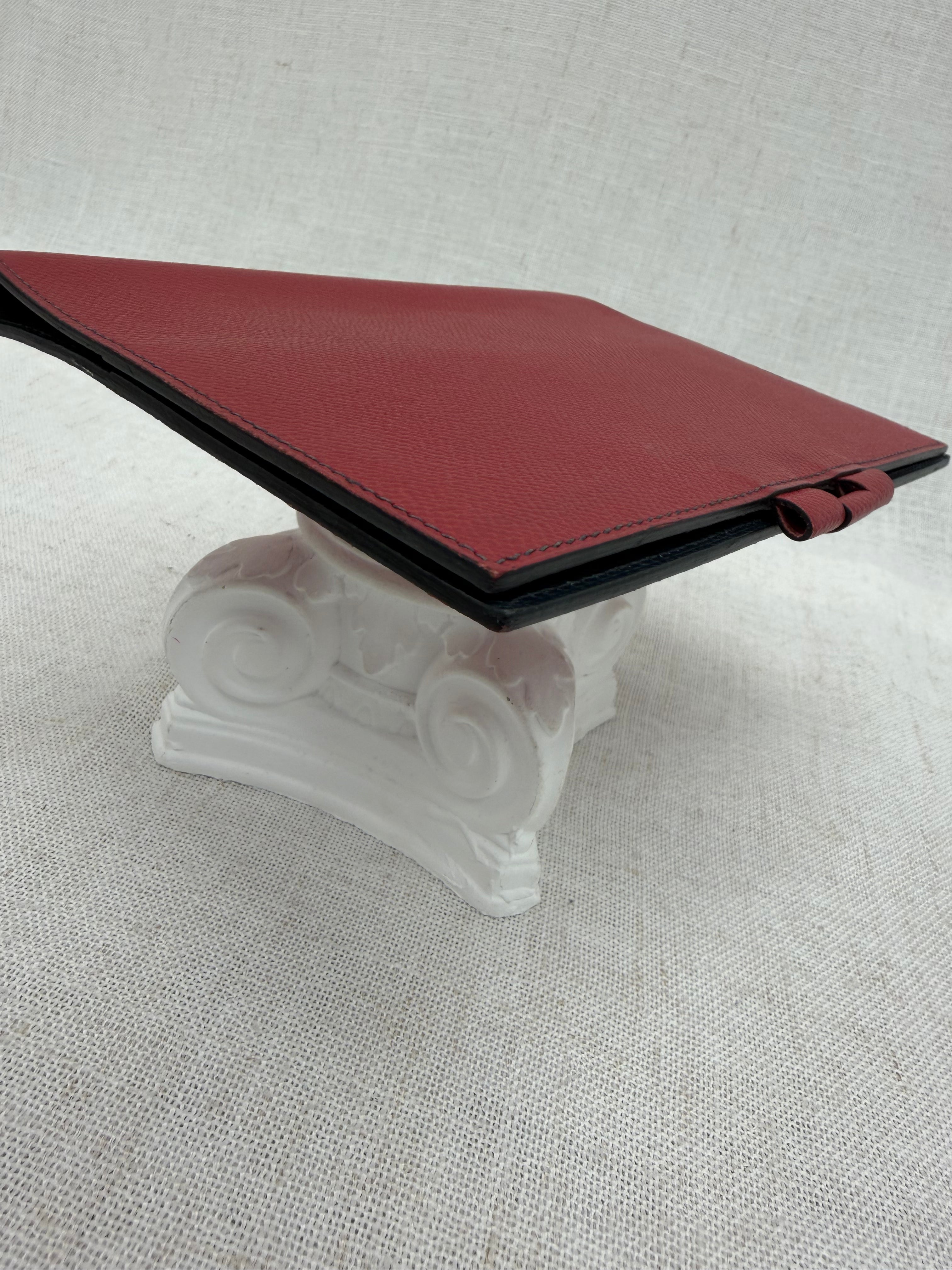 Hermes Red & Navy Leather Notebook Cover