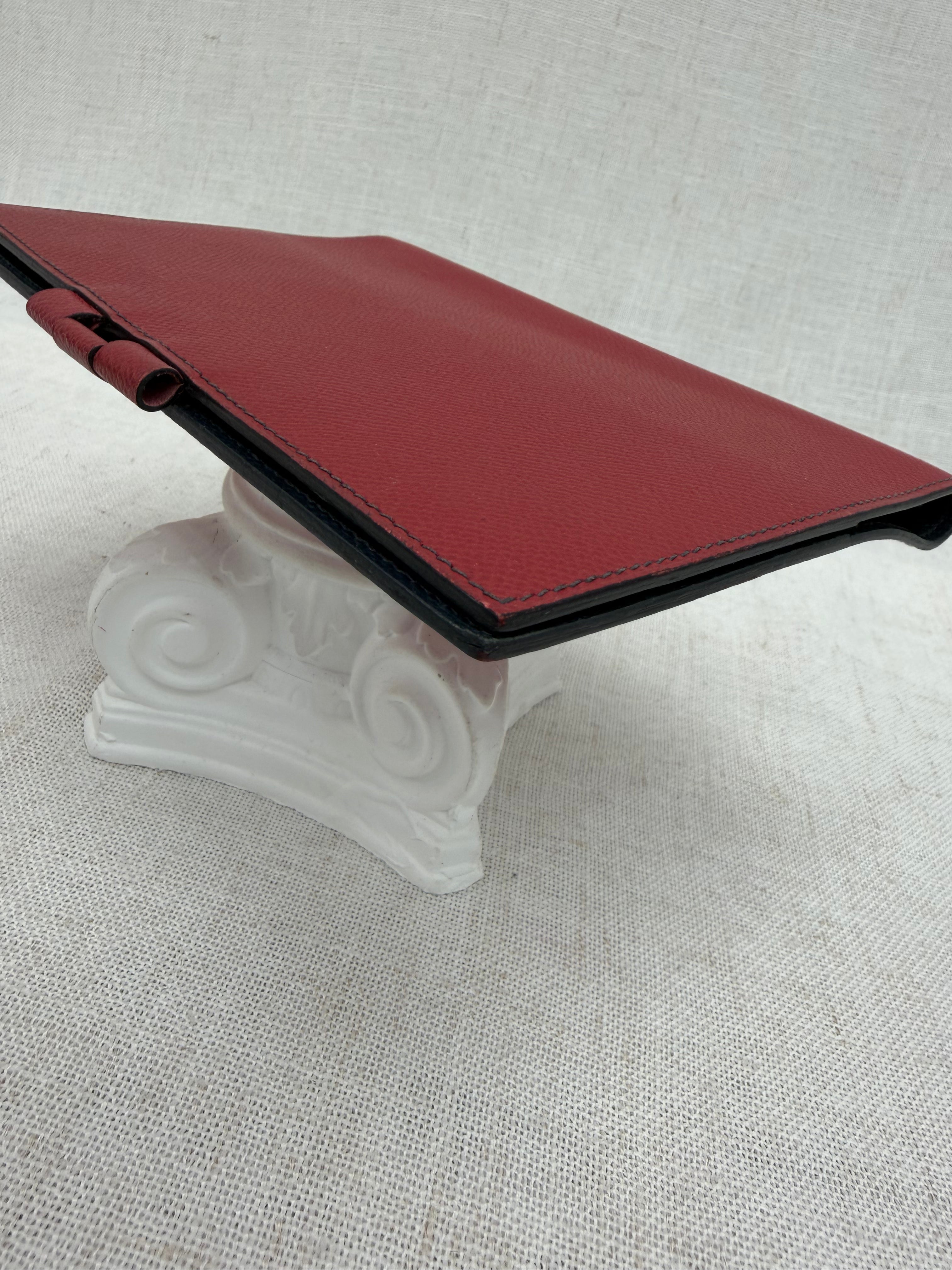 Hermes Red & Navy Leather Notebook Cover