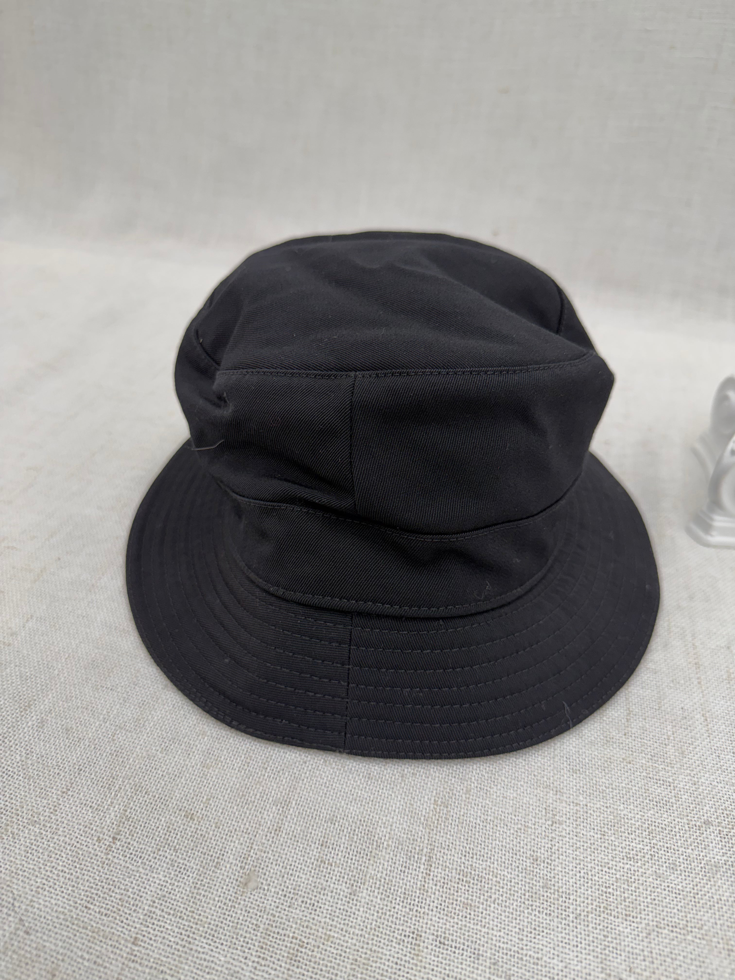 Hermes Black Canvas & Cashmere Bucket Hat