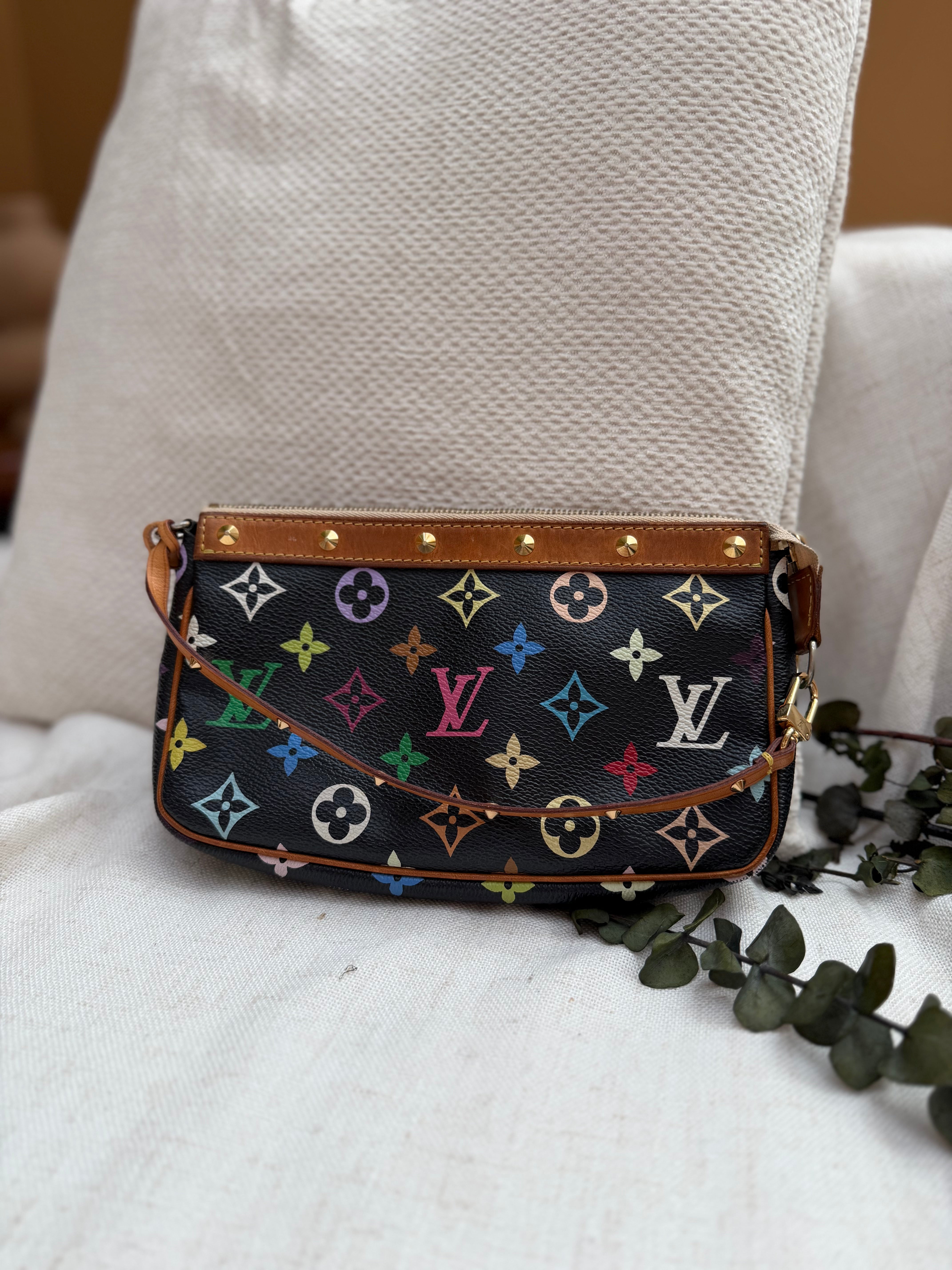 *DONS PRE-DROP* Louis Vuitton Black Multicolor Monogram Accessories Pochette