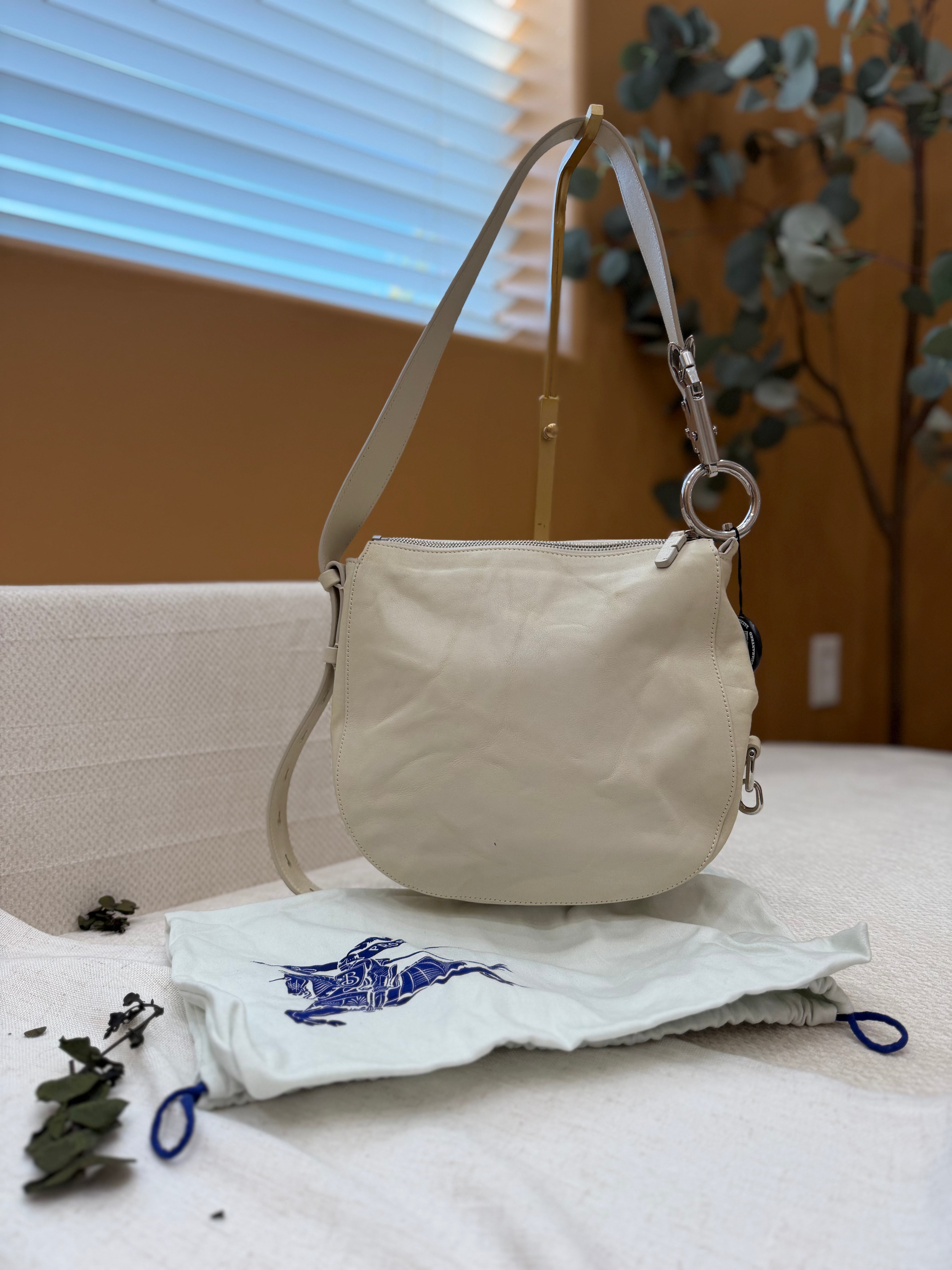 *DONS PRE-DROP* Burberry Cream Calfskin Leather Small Knight Shoulder Bag