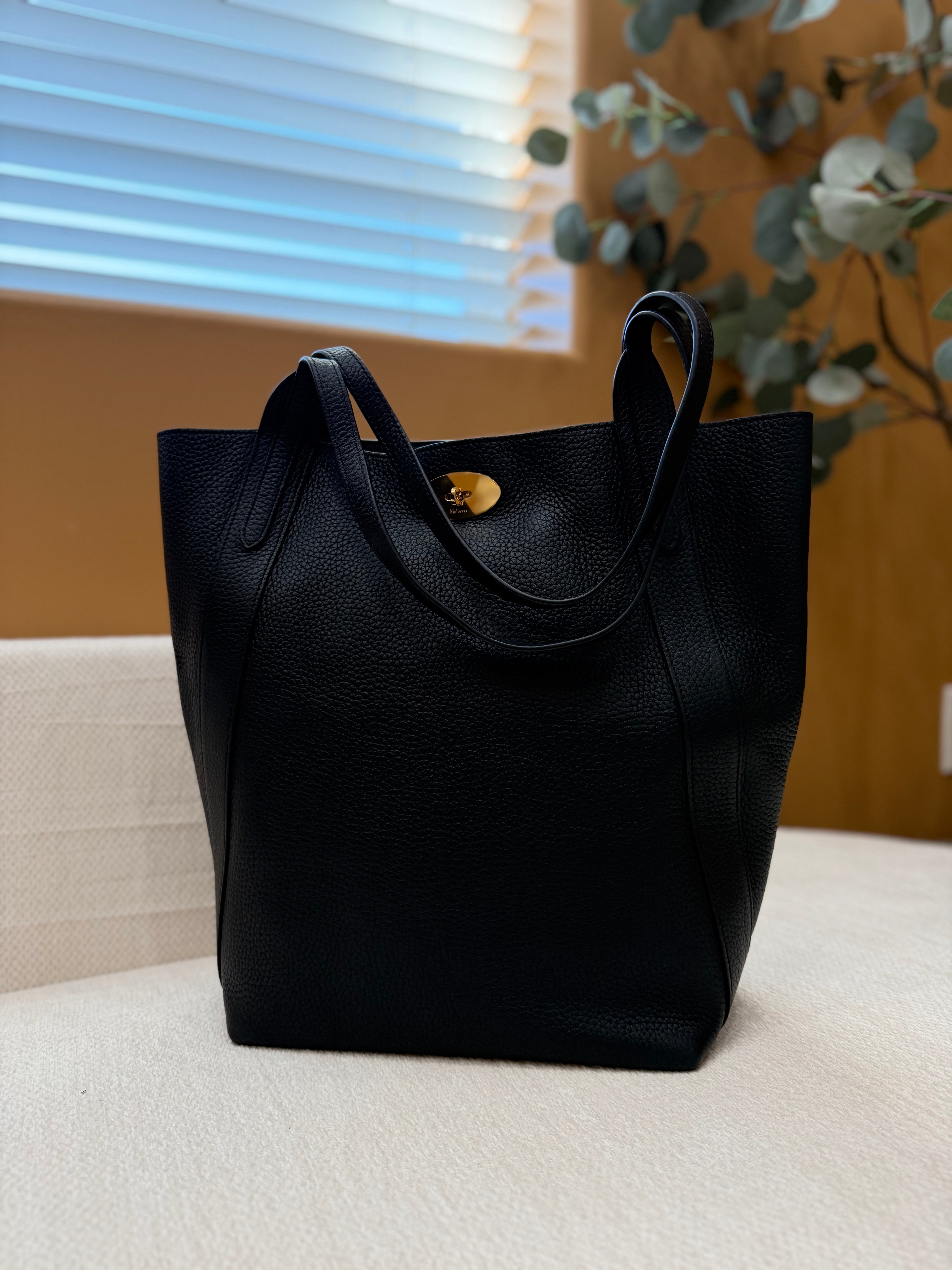 *DONS PRE-DROP* Mulberry Black Grained Leather North South Tote