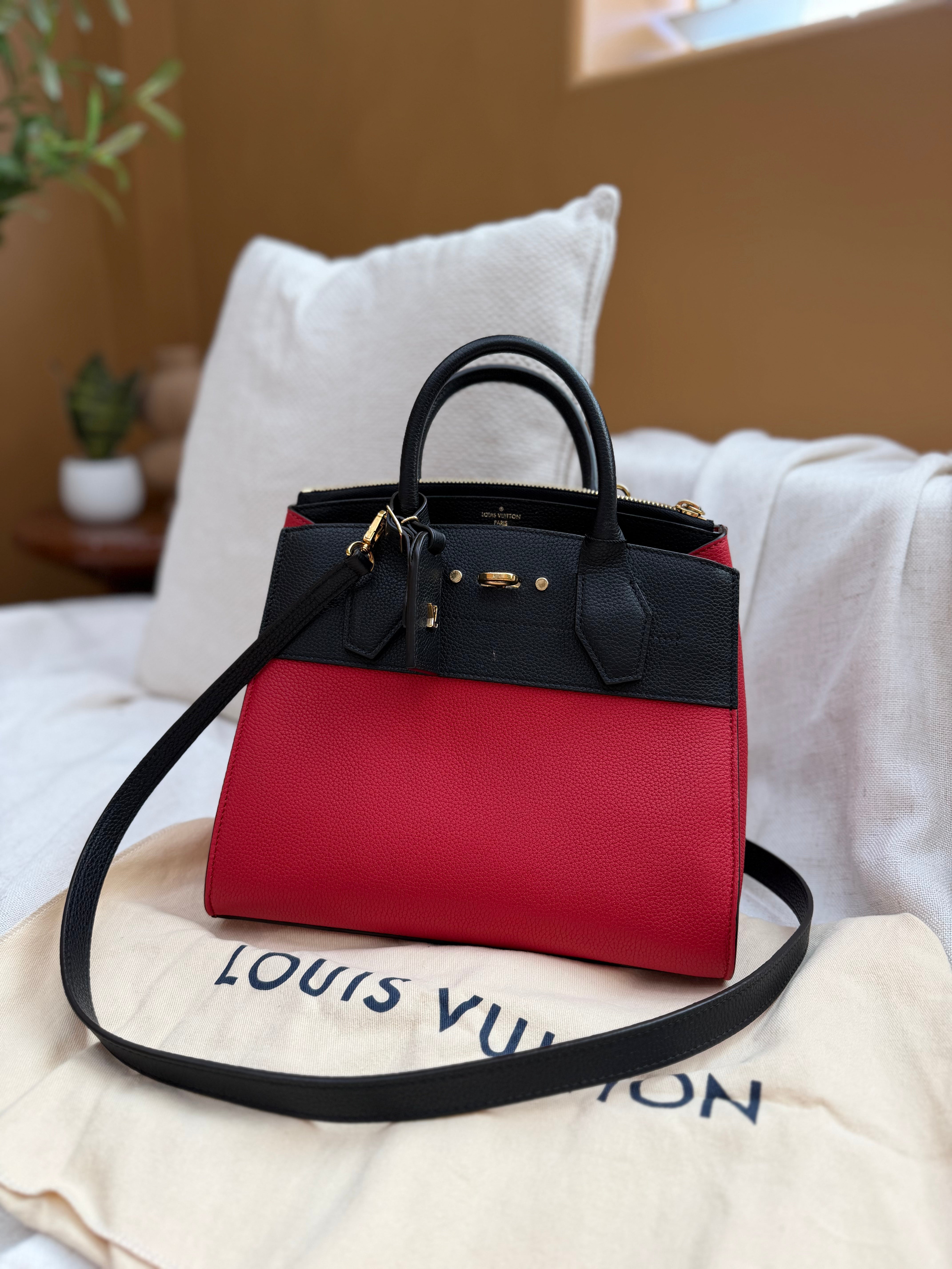 *DONS PRE-DROP* Louis Vuitton Red & Black Taurillon Leather Steamer PM Bag
