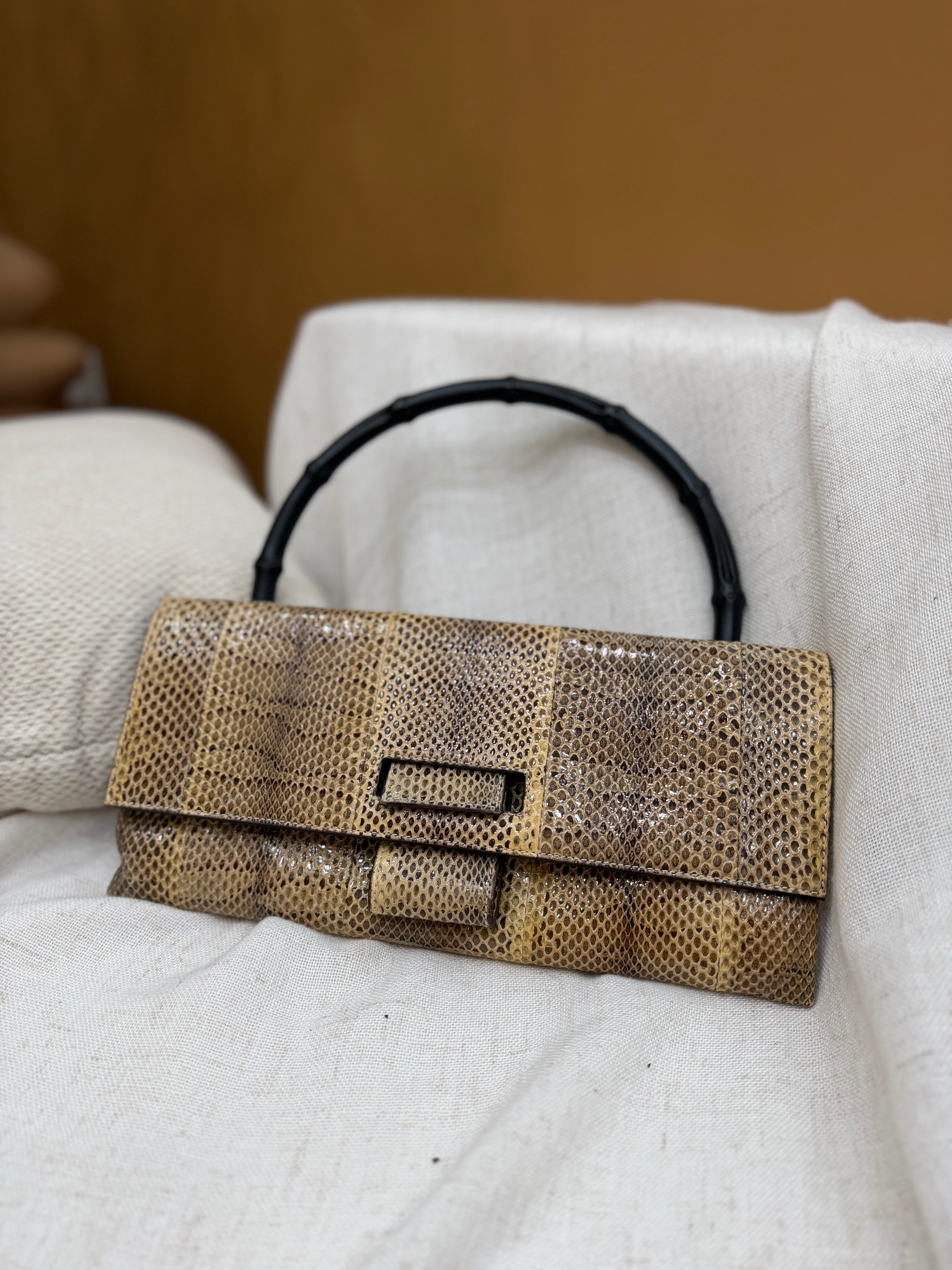 *DONS PRE-DROP* Gucci Snakeskin Bamboo Top Handle Bag