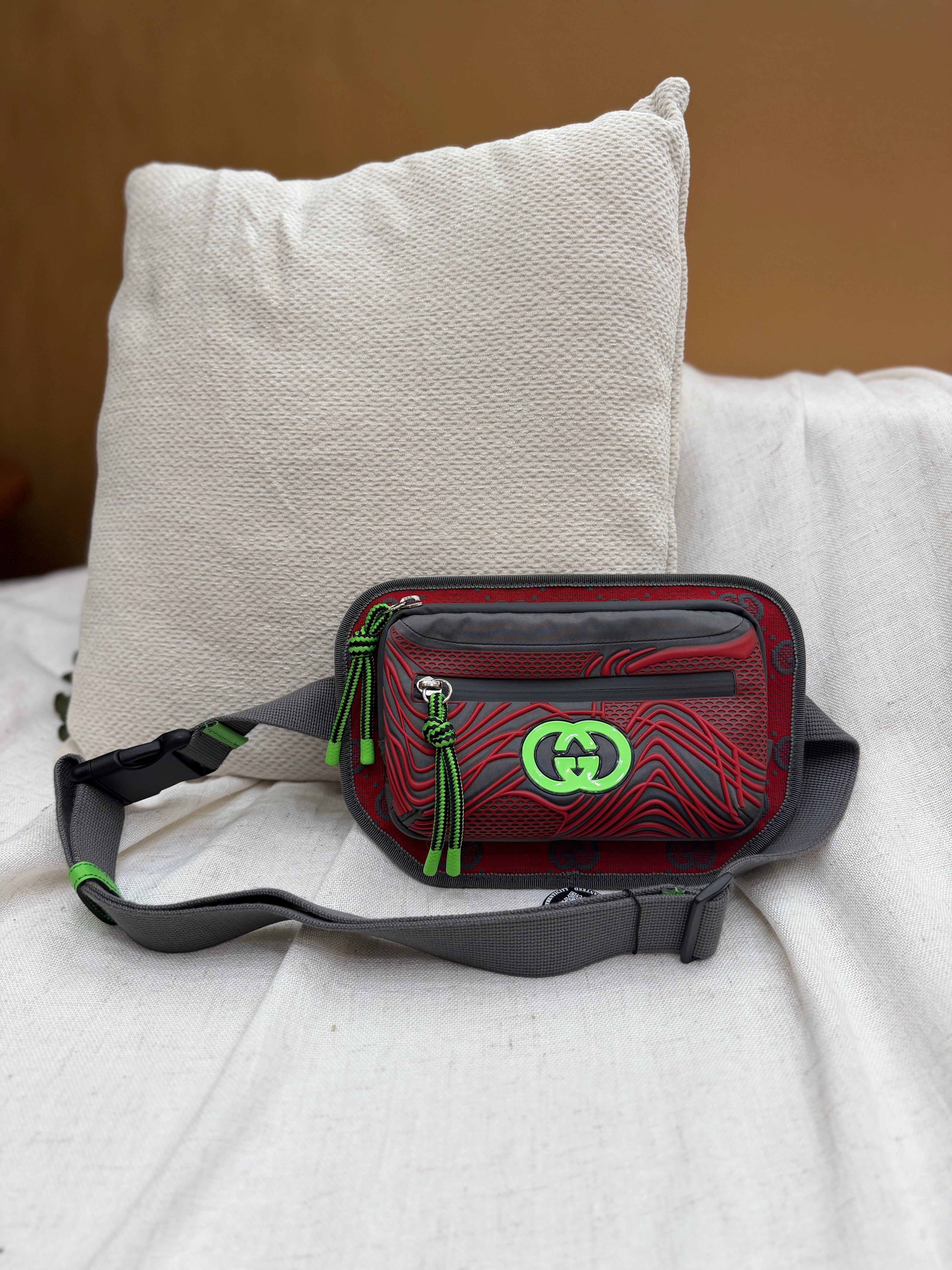 *DONS PRE-DROP* Gucci Gray Multicolor Monogram All Over Sporty Belt Bag