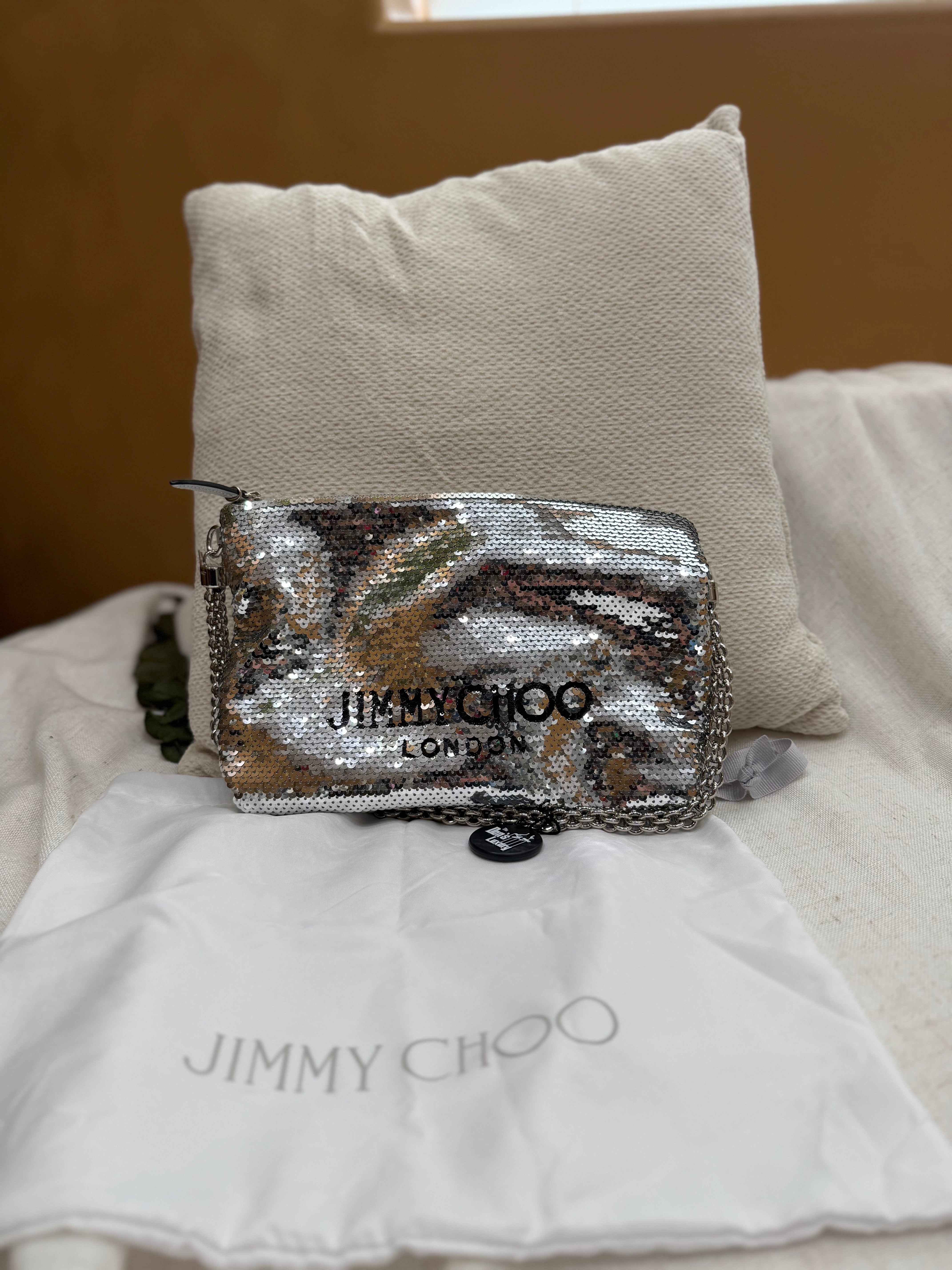 *DONS PRE-DROP* Jimmy Choo Silver Sequin Callie Shoulder Bag
