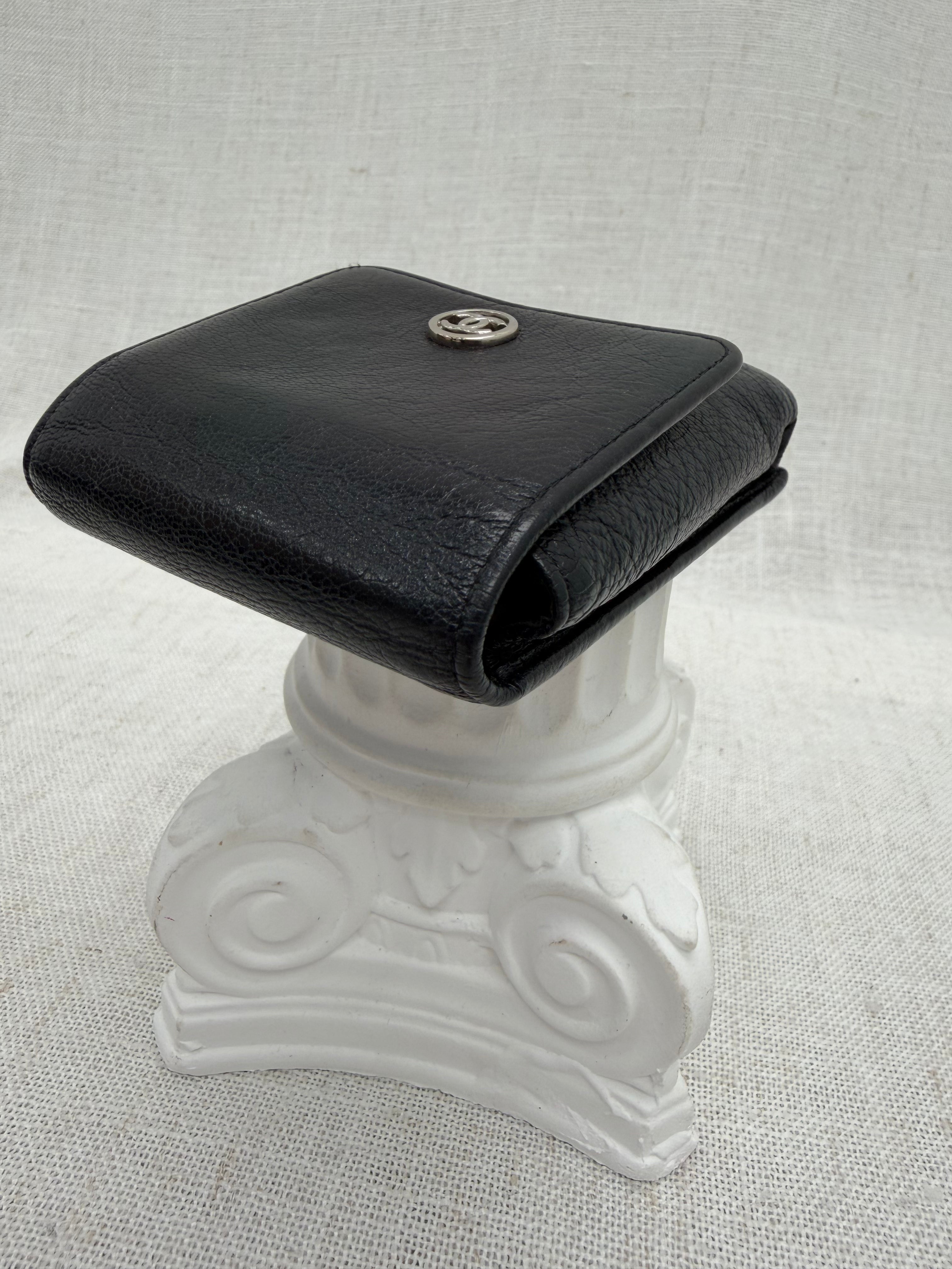Chanel Black Calfskin Leather Pouch