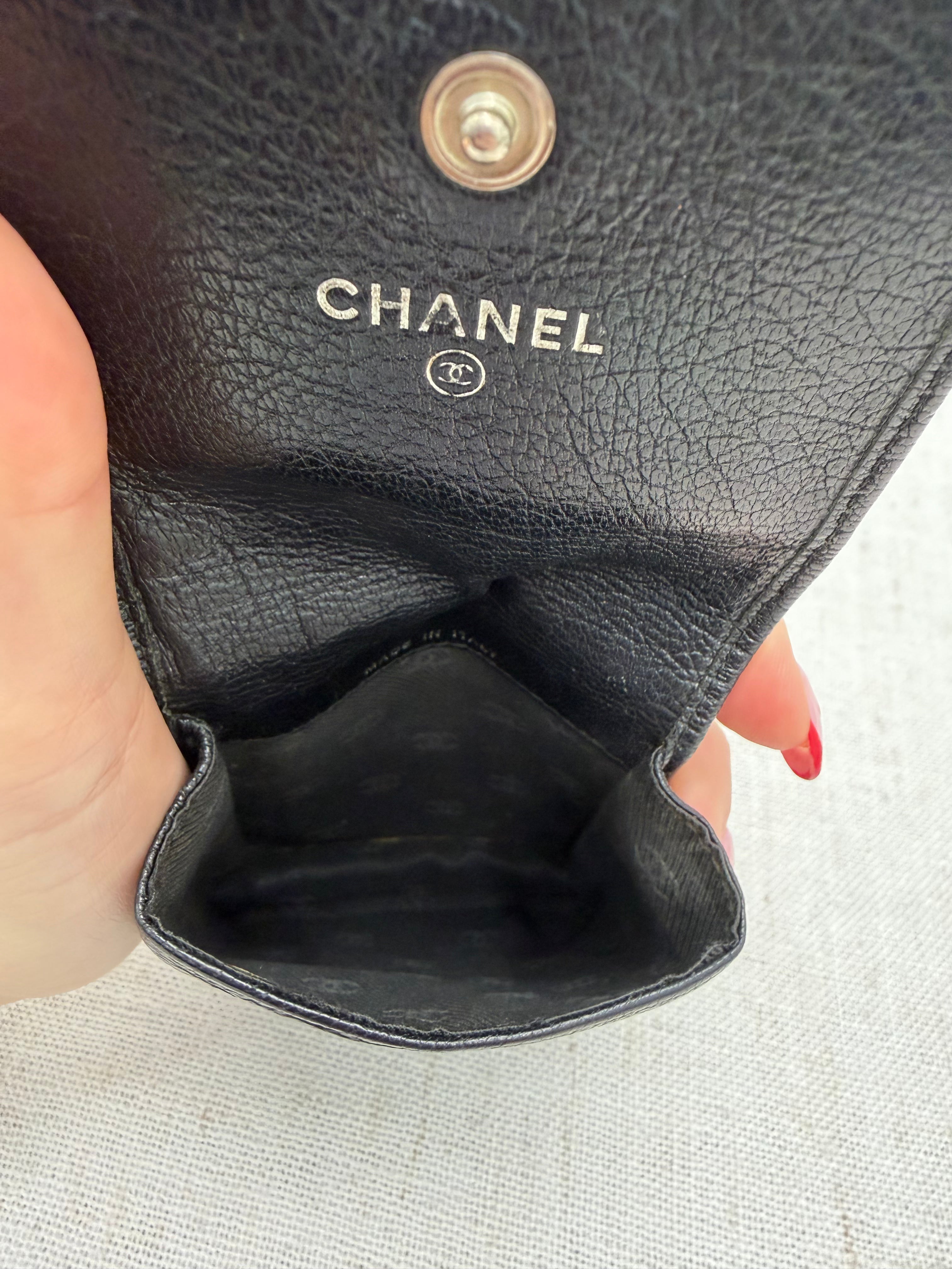 Chanel Black Calfskin Leather Pouch