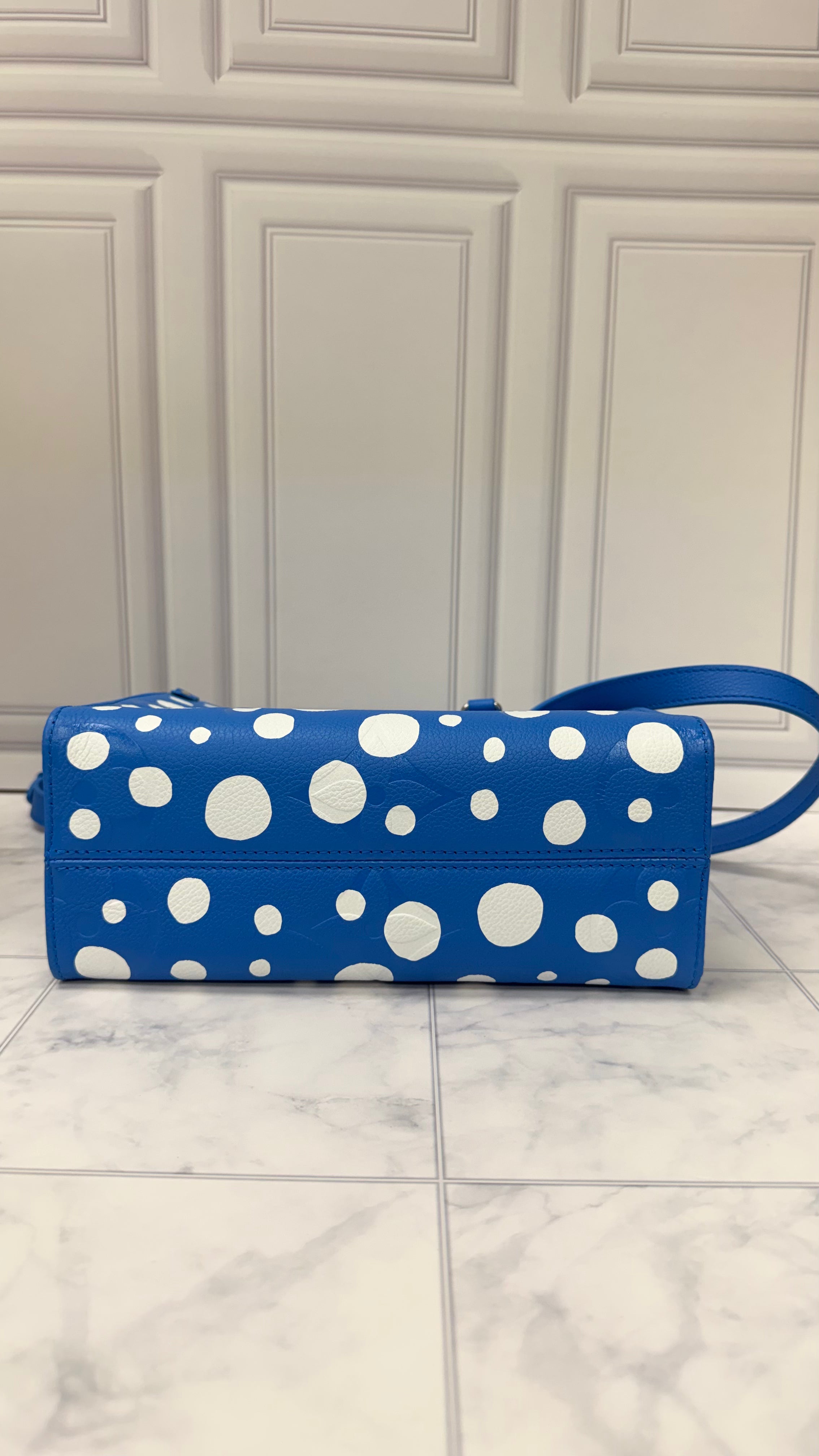 *DONS DROP* BRAND NEW - Louis Vuitton x Kusama Blue Monogram Empreinte Leather On The Go PM Handbag