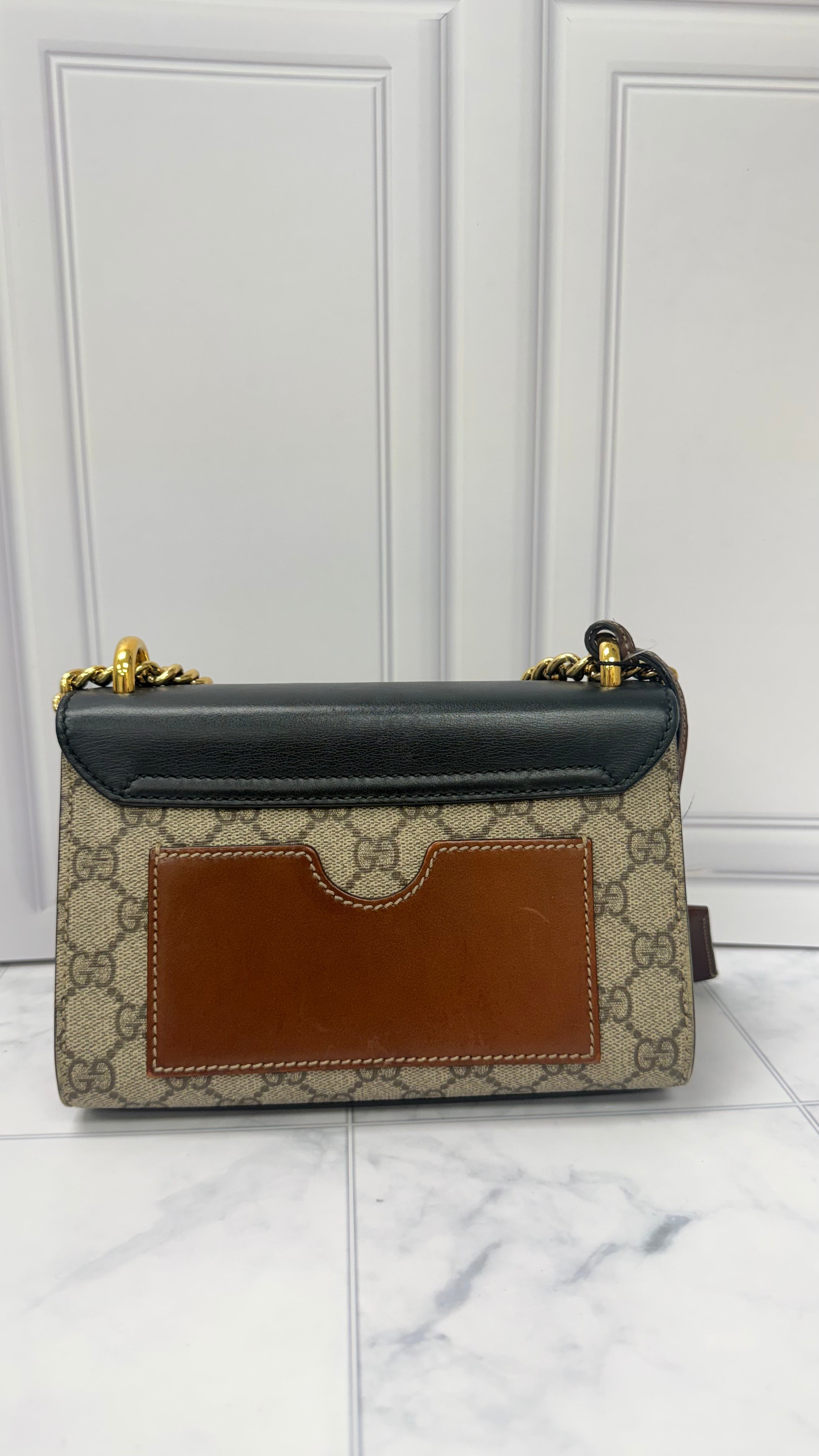*DONS DROP* Gucci Black & GG Supreme Padlock Chain Shoulder Bag