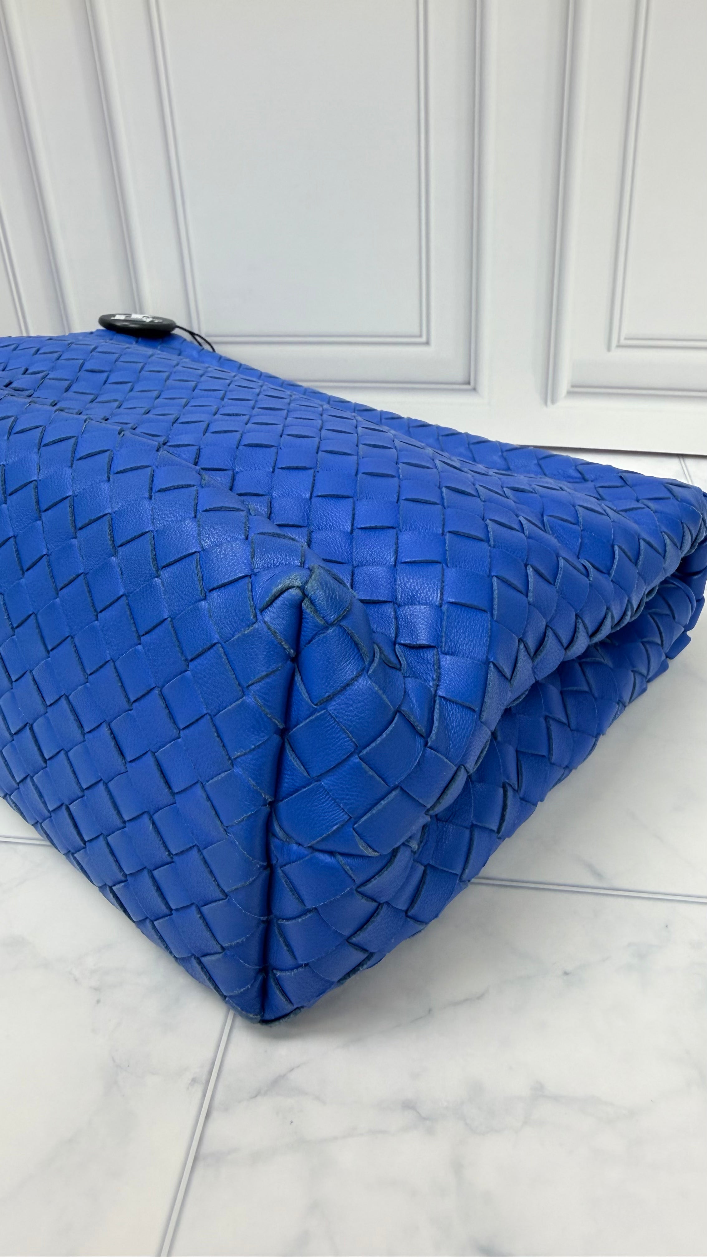 *DONS DROP* Bottega Veneta Blue Intrecciato Leather Large Olimpia Bag
