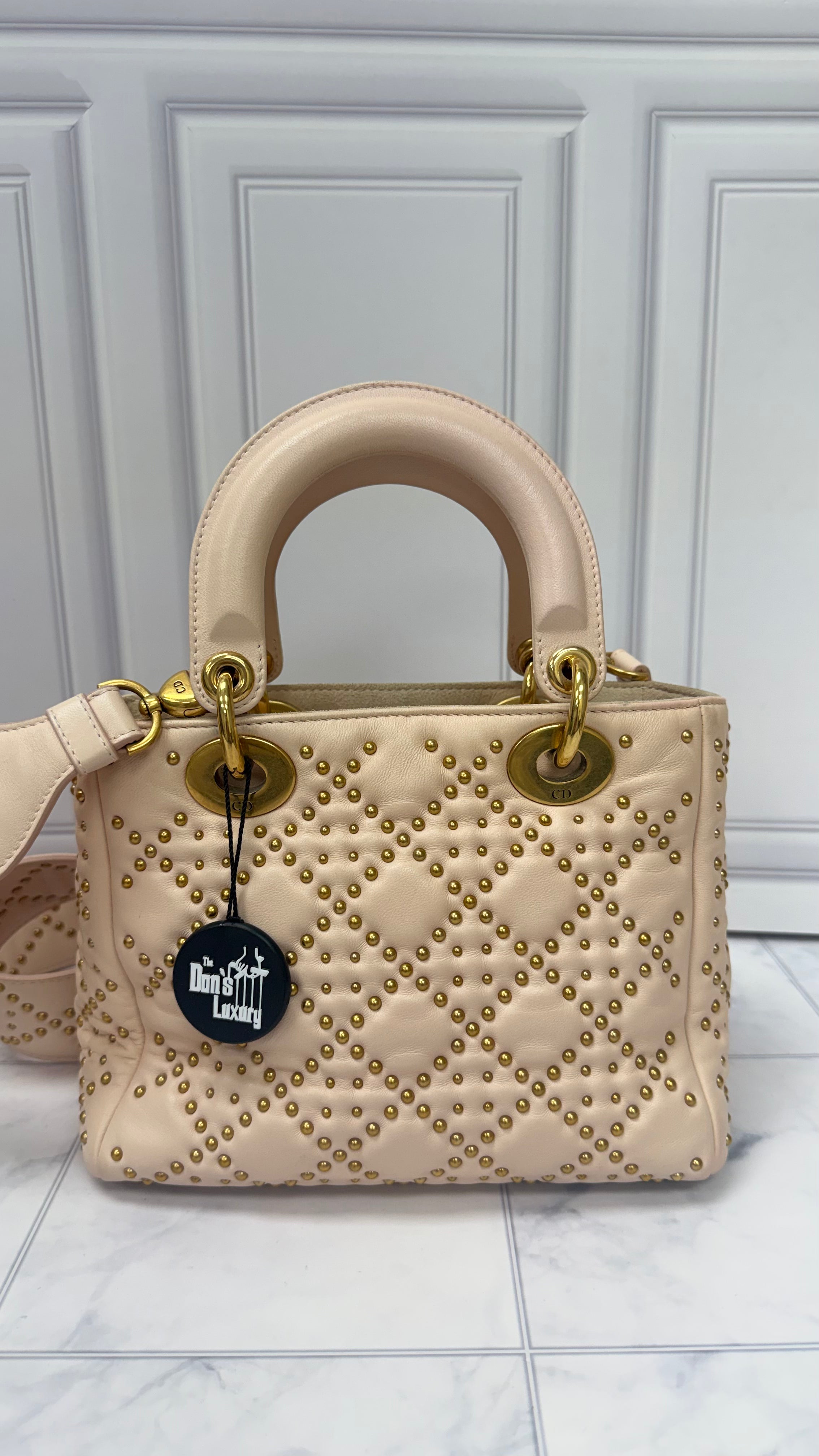 *DONS DROP* Christian Dior Pink Lambskin Leather Supple Small Lady Dior Bag