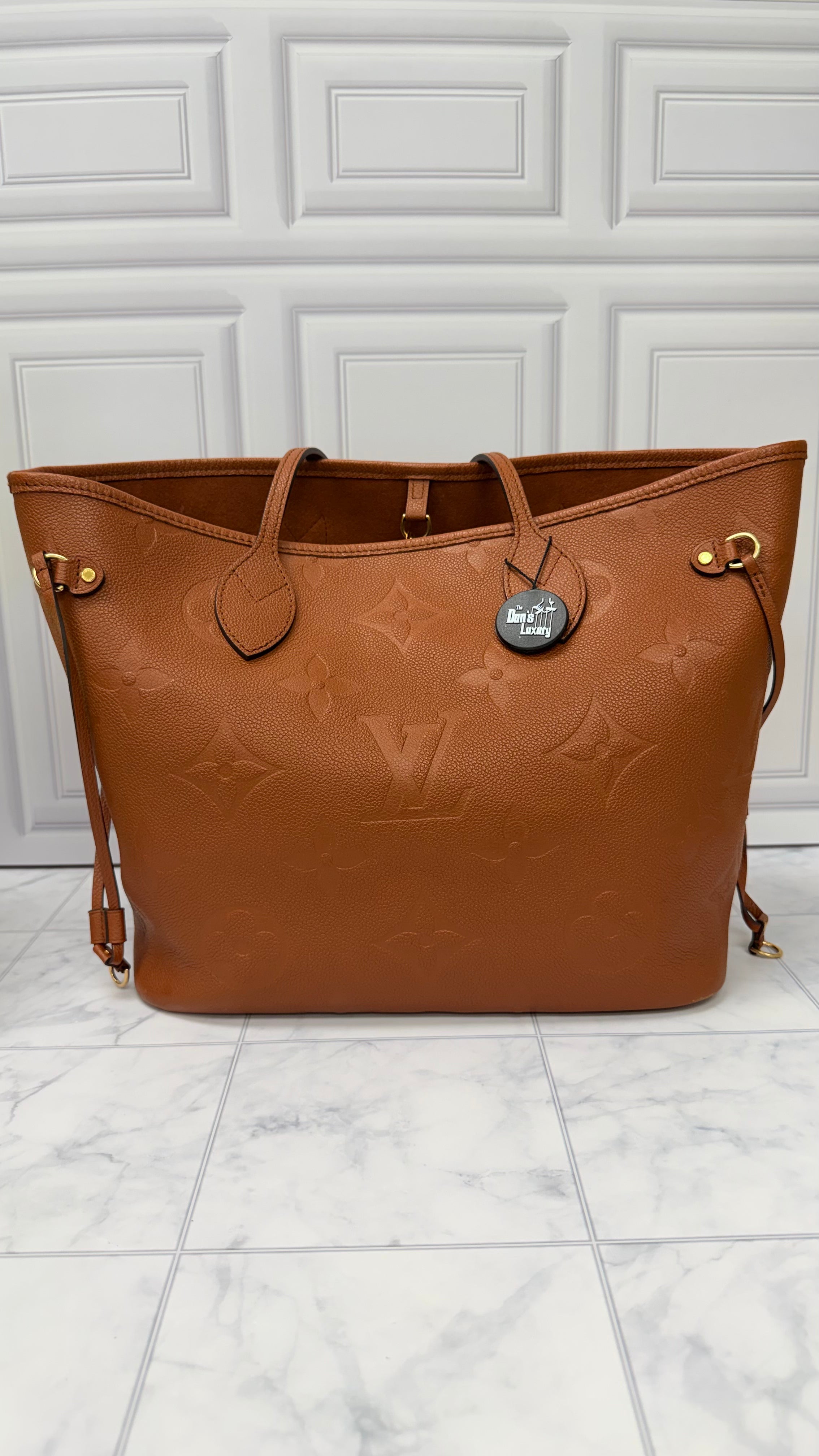 *DONS DROP* Louis Vuitton Brown Monogram Empreinte Leather Neverfull MM