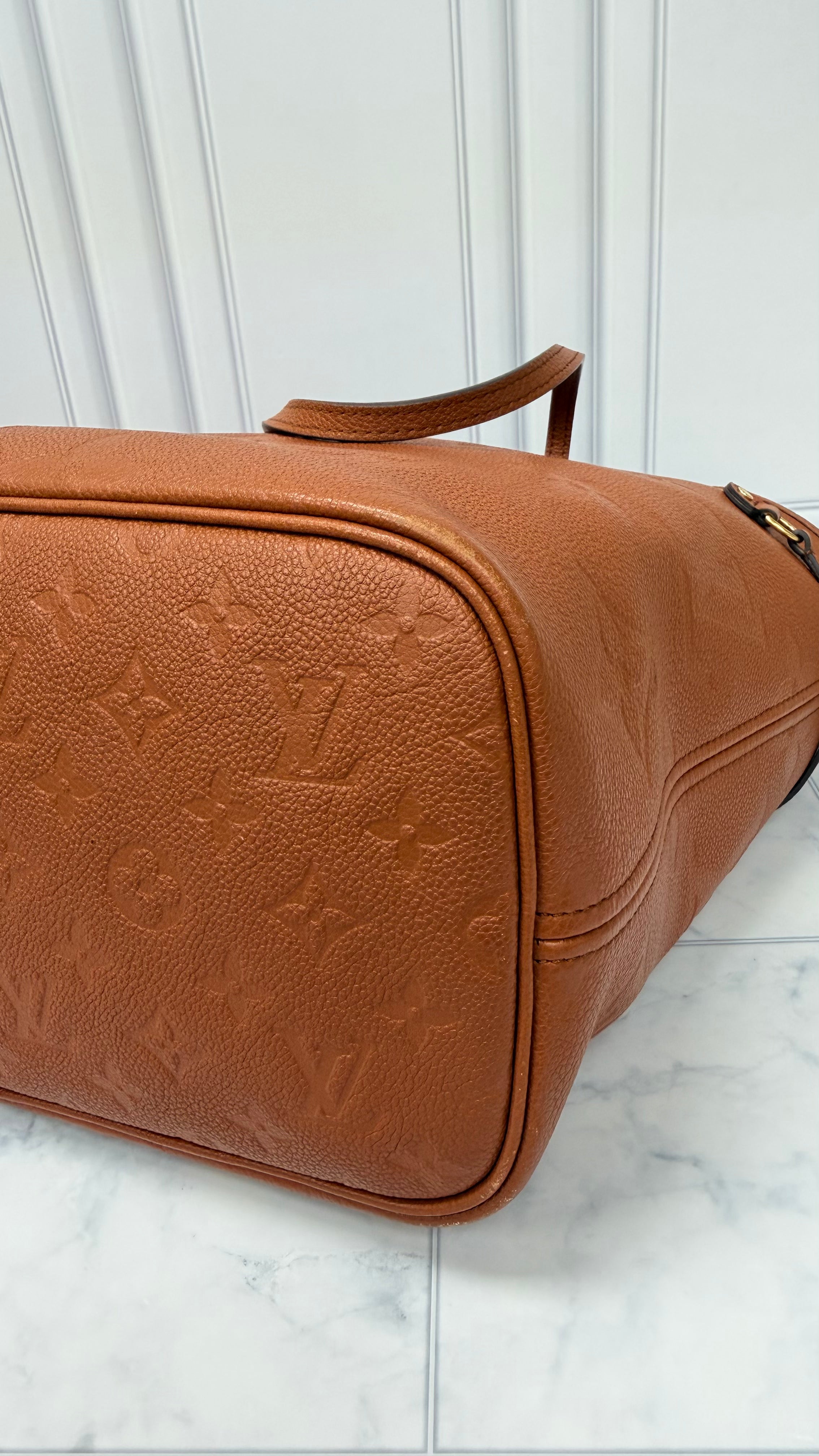 *DONS DROP* Louis Vuitton Brown Monogram Empreinte Leather Neverfull MM