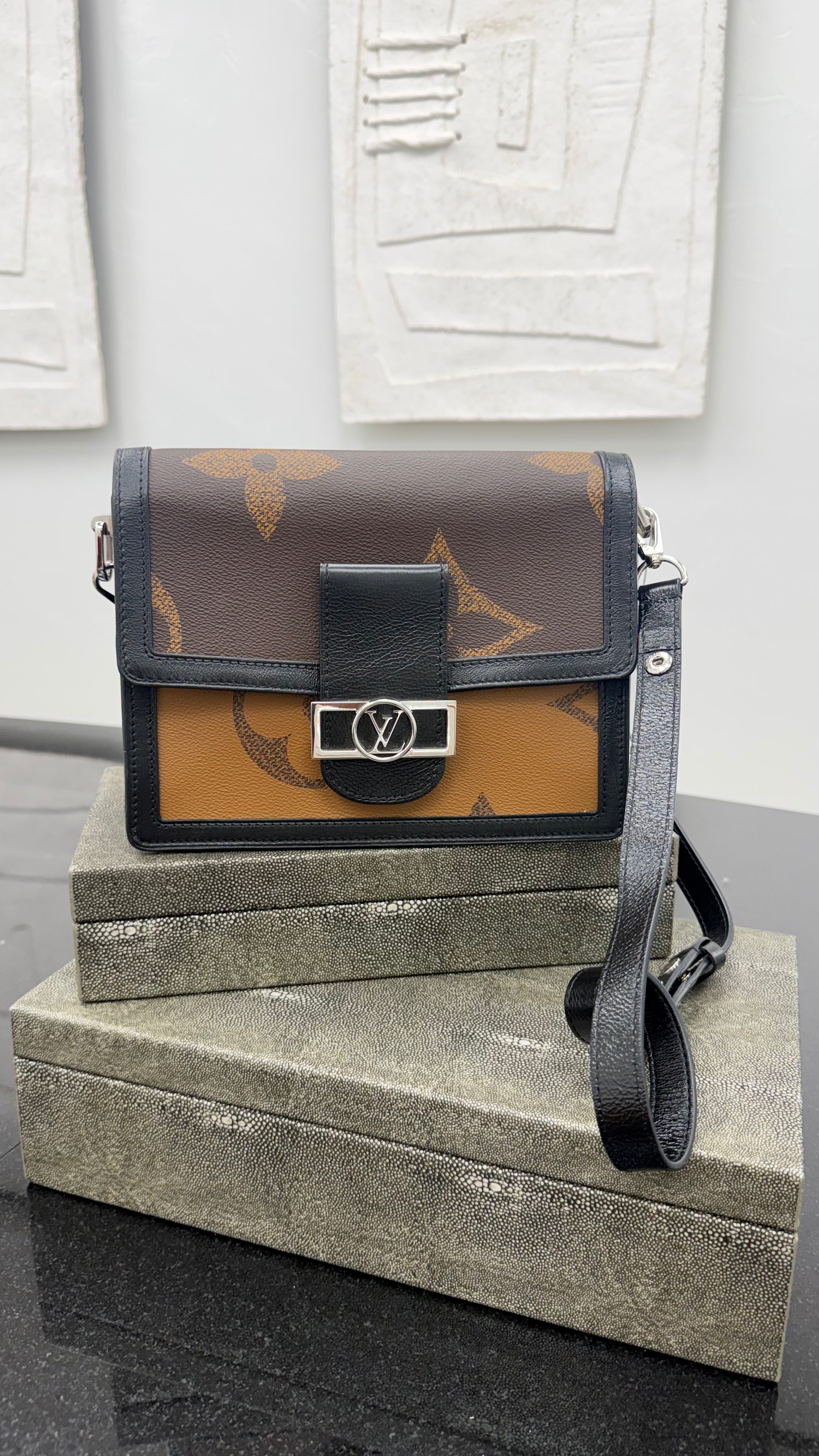 Louis Vuitton Reverse Monogram Giant Dauphine MM Shoulder Bag