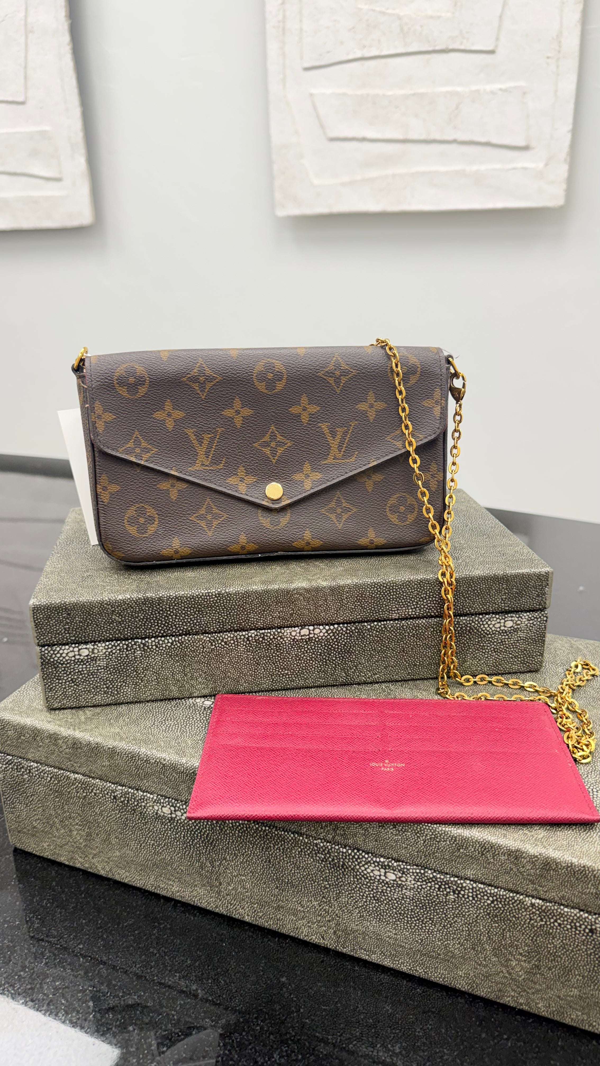 Louis Vuitton Monogram Burgundy Pochette Felicie Crossbody Bag