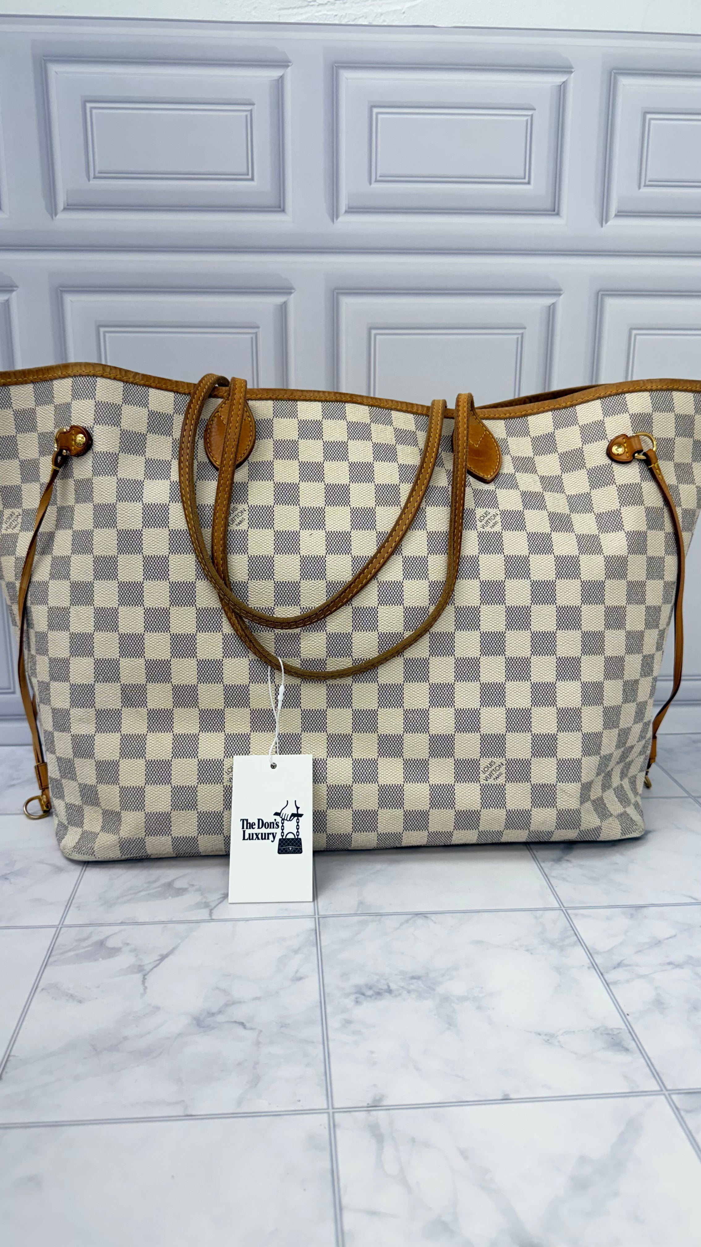 Louis Vuitton Damier Azur Neverfull GM Tote Bag