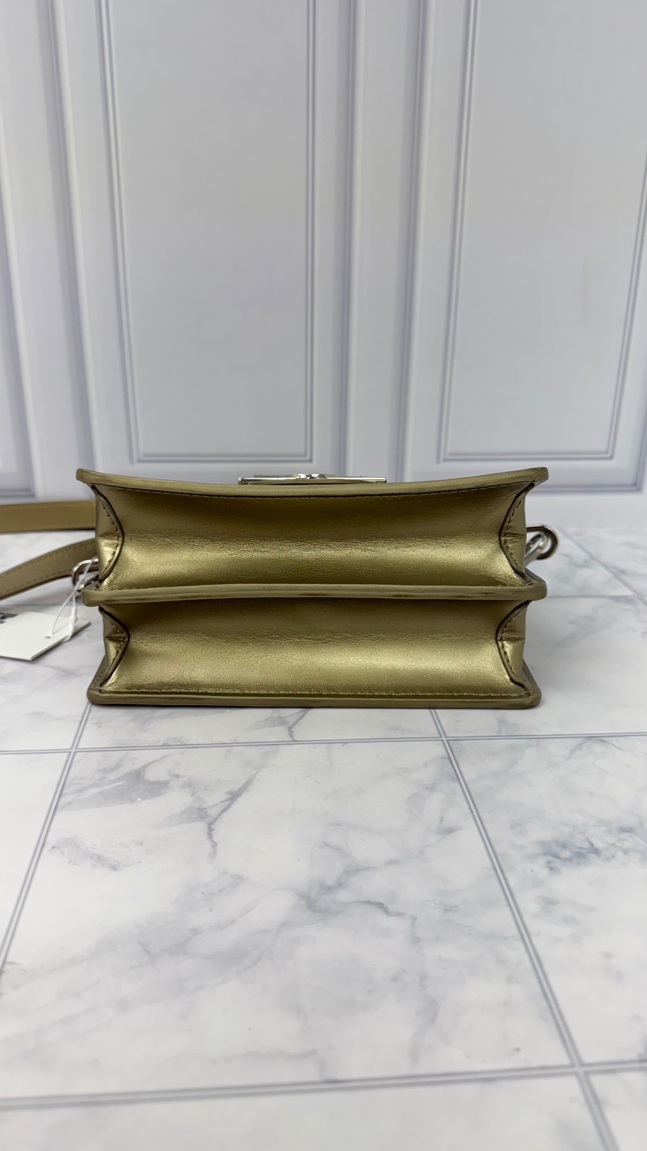 Louis Vuitton Monogram Champagne Gold Metallic Leather Dauphine Bag