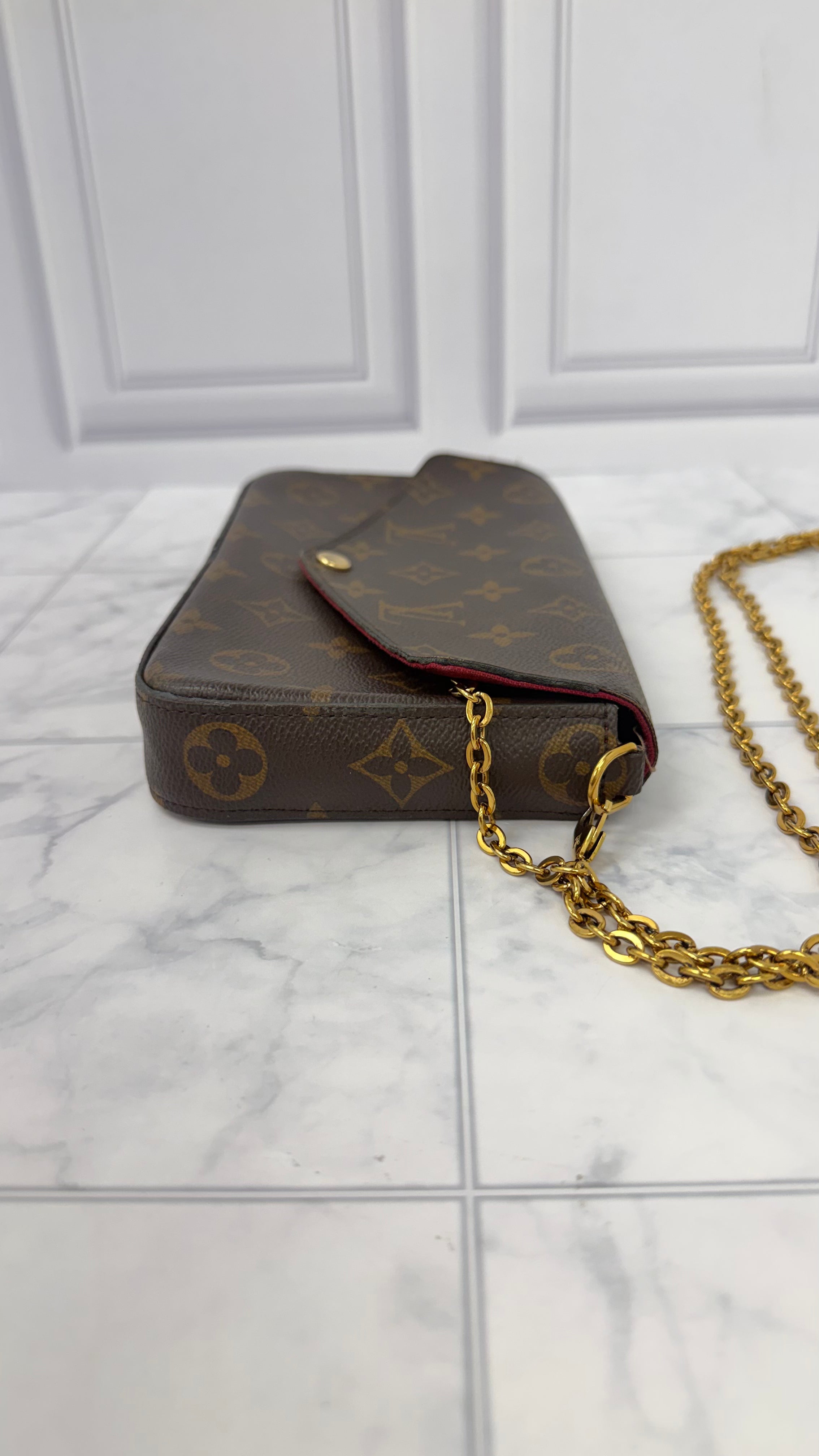 Louis Vuitton Monogram Burgundy Pochette Felicie Crossbody Bag