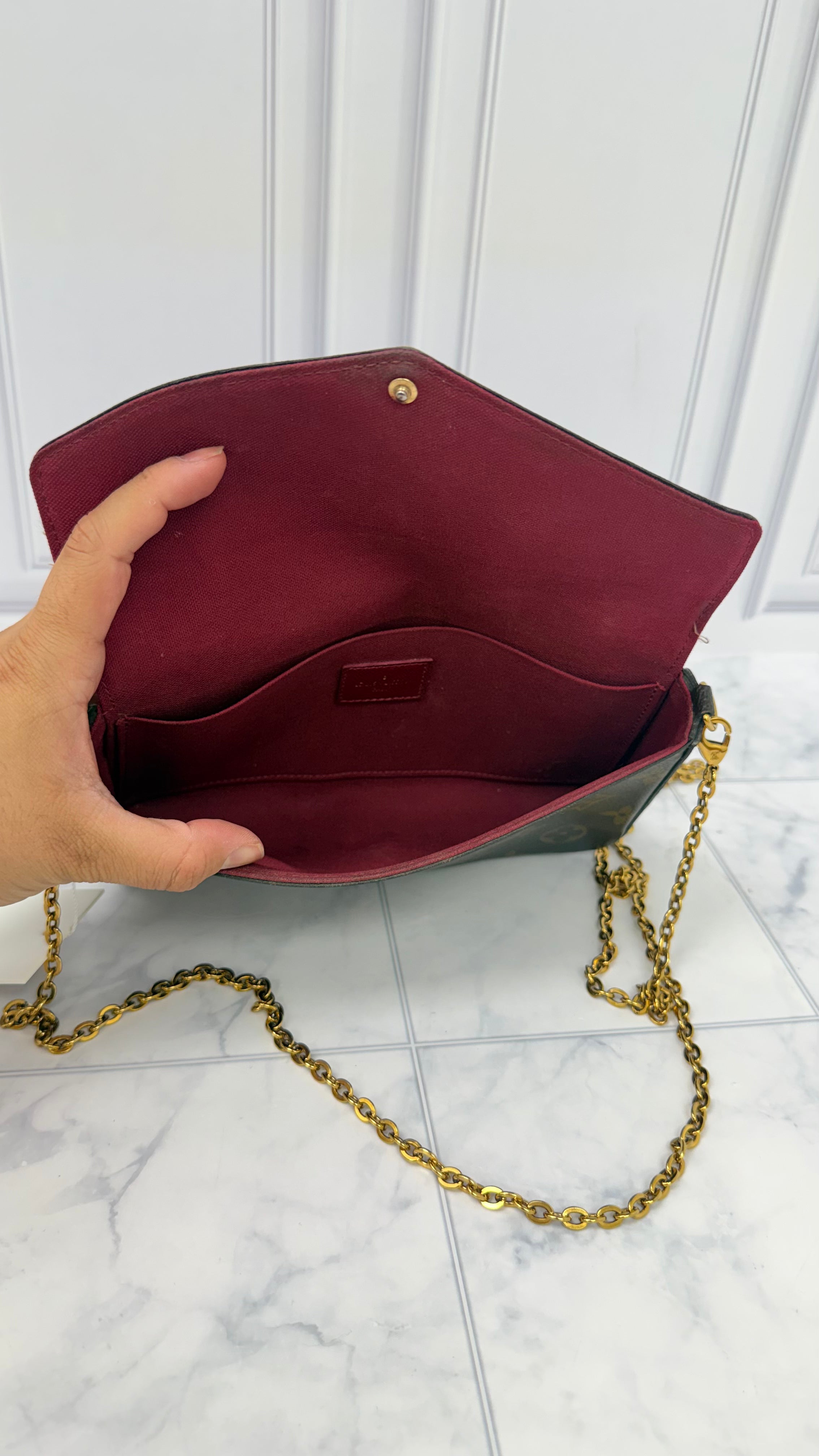 Louis Vuitton Monogram Burgundy Pochette Felicie Crossbody Bag
