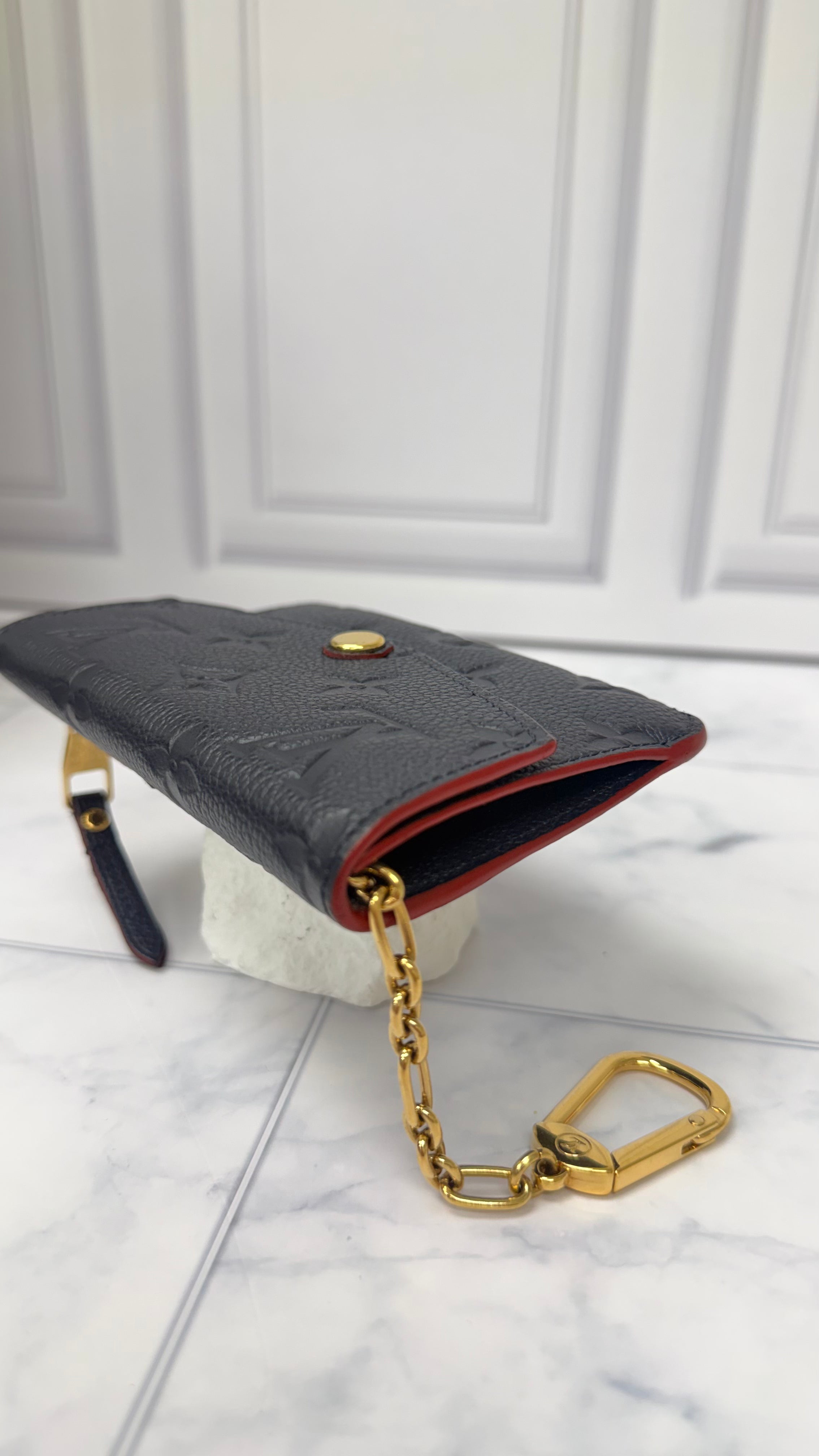 *DONS DROP* Louis Vuitton Navy Blue Empreinte Key Pouch