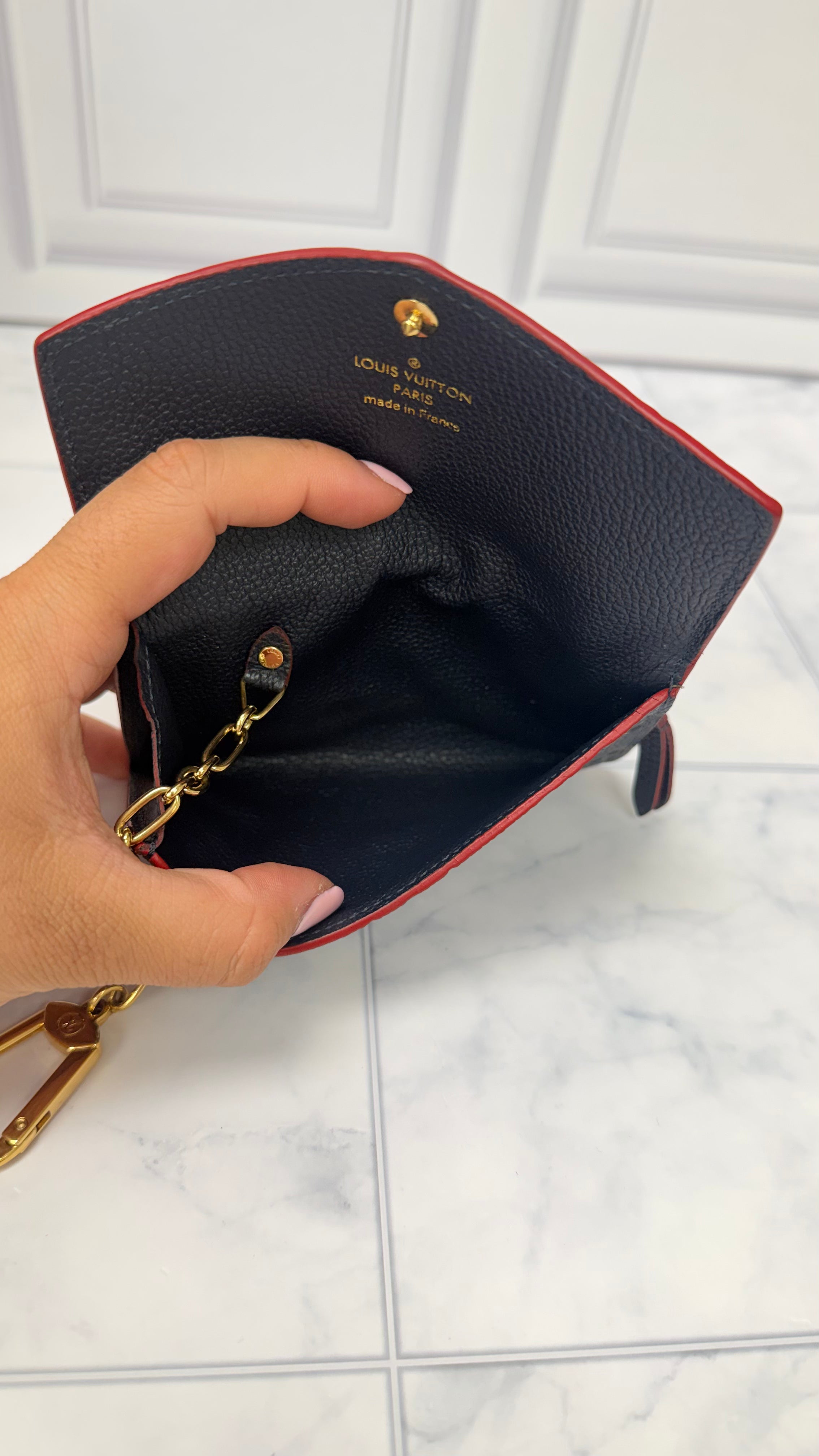 *DONS DROP* Louis Vuitton Navy Blue Empreinte Key Pouch