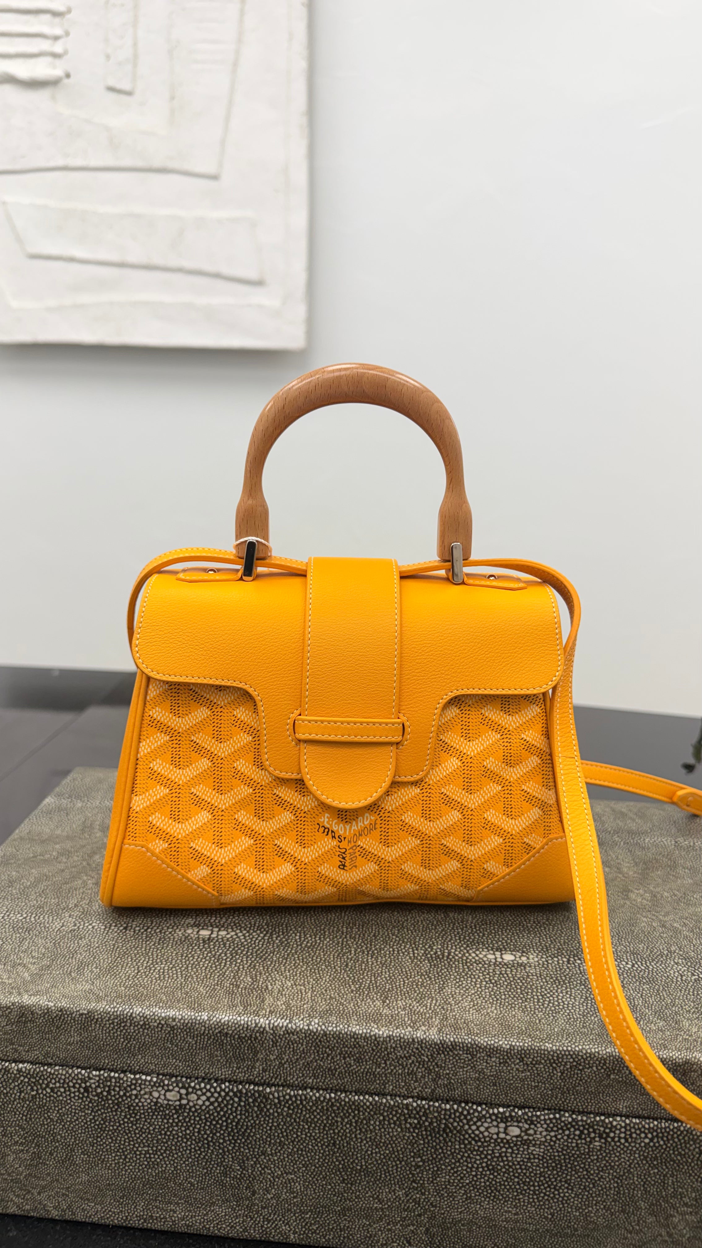 Goyard Yellow Leather And Goyardine Saigon Mini 2Way Bag