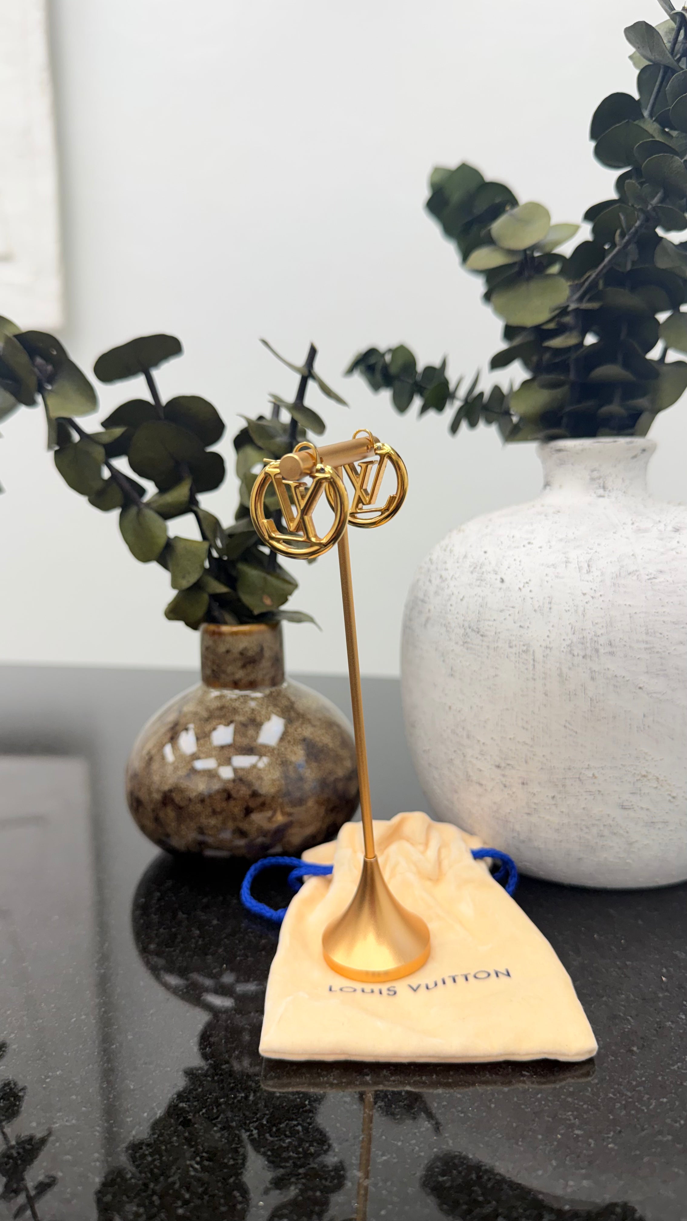Louis Vuitton Gold Toned Hoop Earrings
