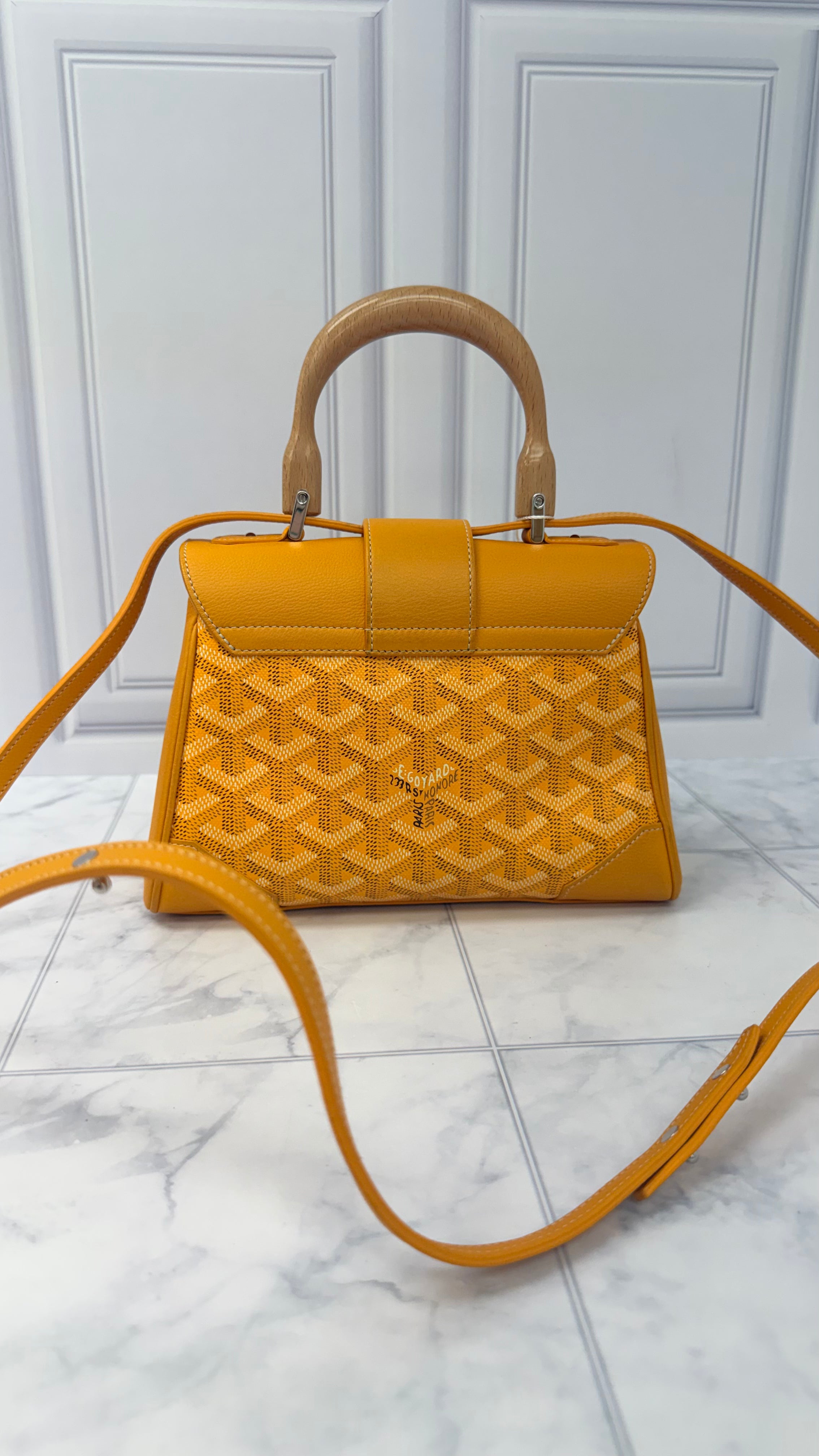 Goyard Yellow Leather And Goyardine Saigon Mini 2Way Bag