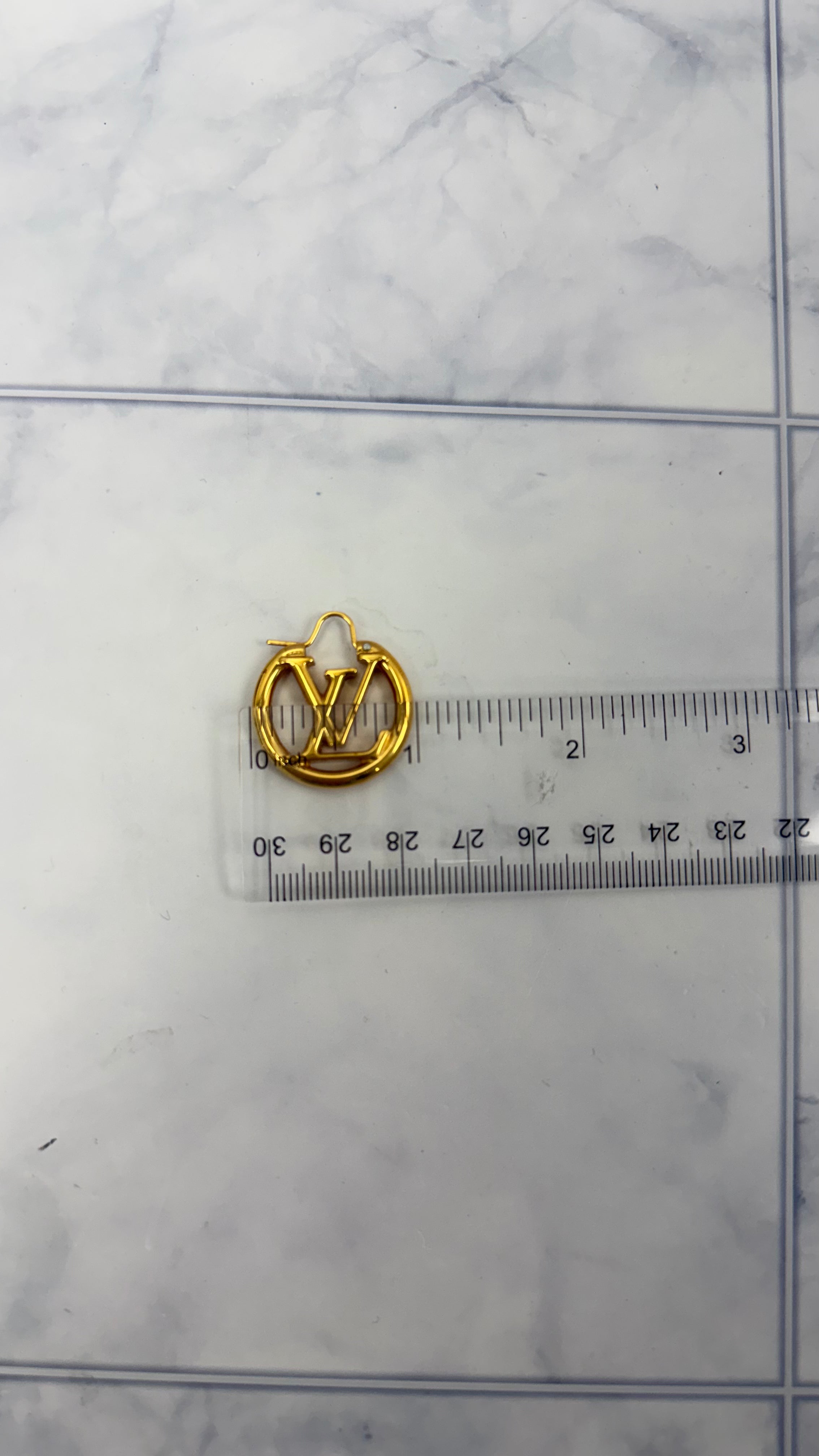 Louis Vuitton Gold Toned Hoop Earrings