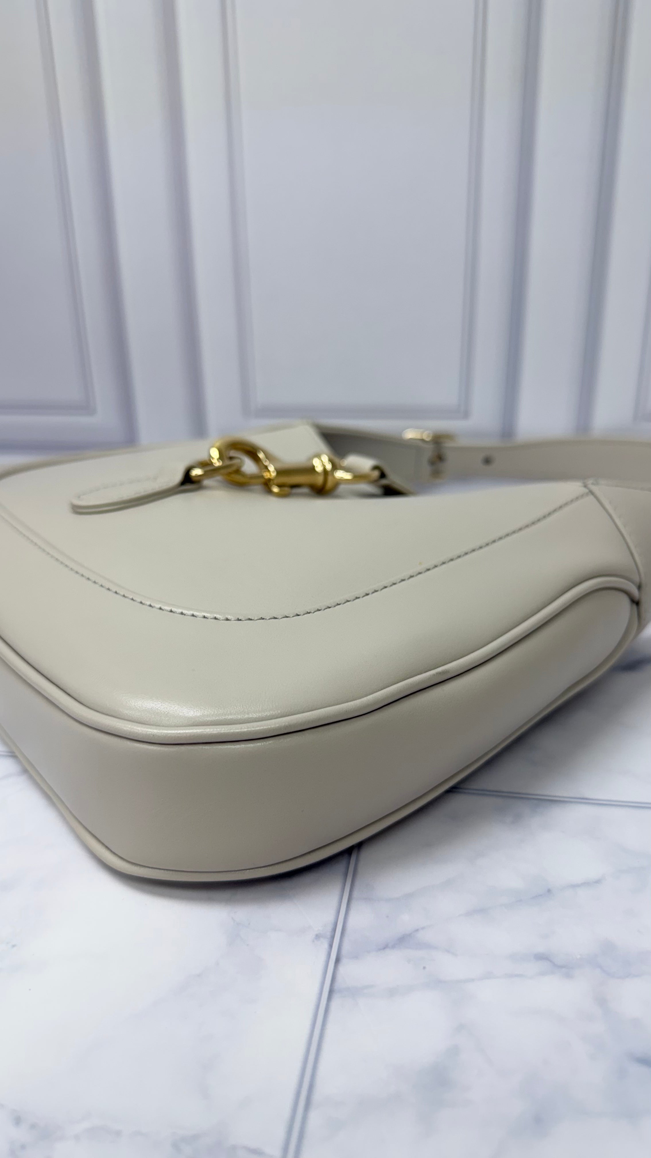 *DONS DROP* Gucci Grey Leather Ancora Web Jackie Shoulder Bag