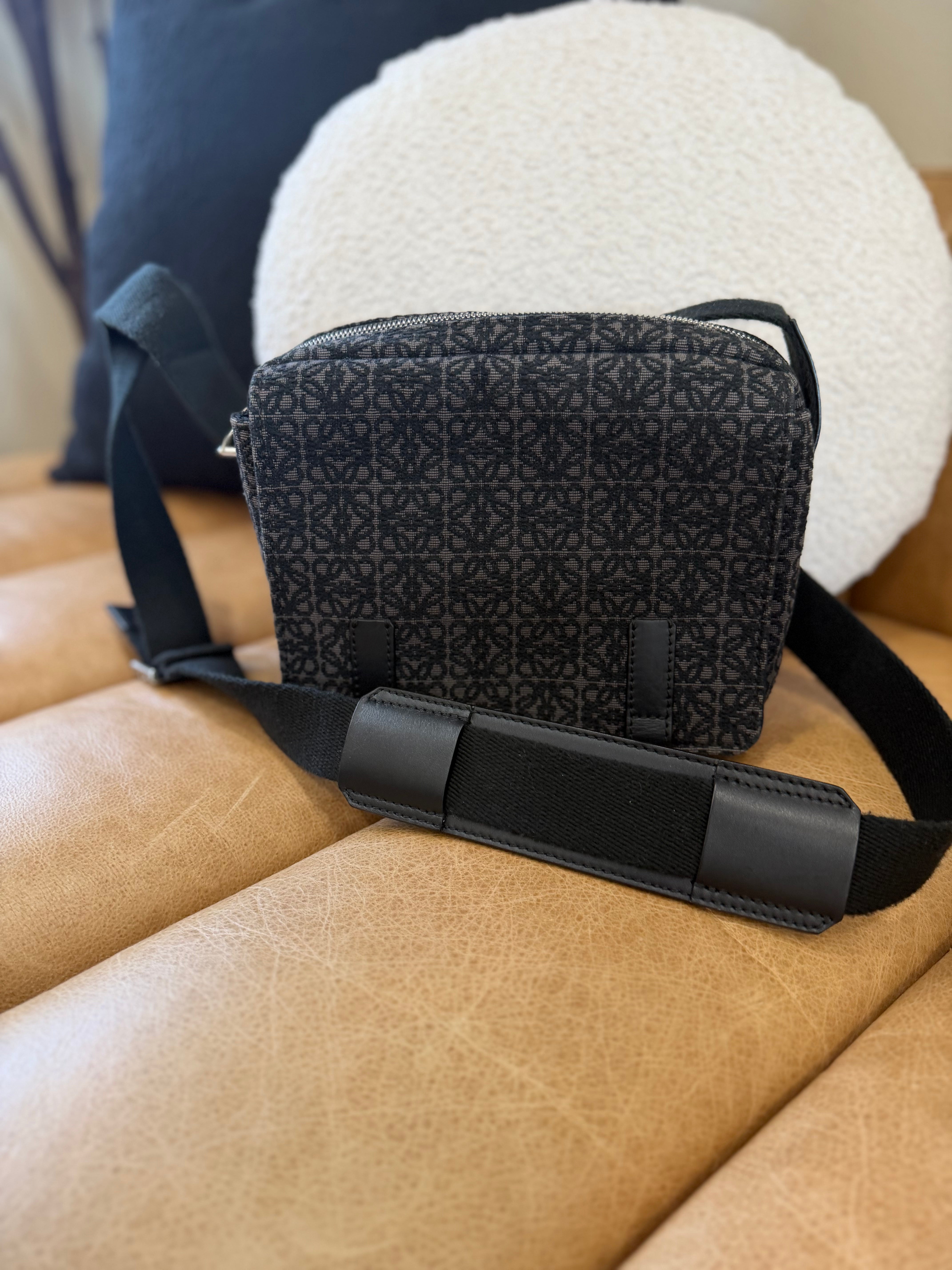 *DONS PRE-DROP* Loewe Black & Grey Anagram Jacquard Messenger Bag