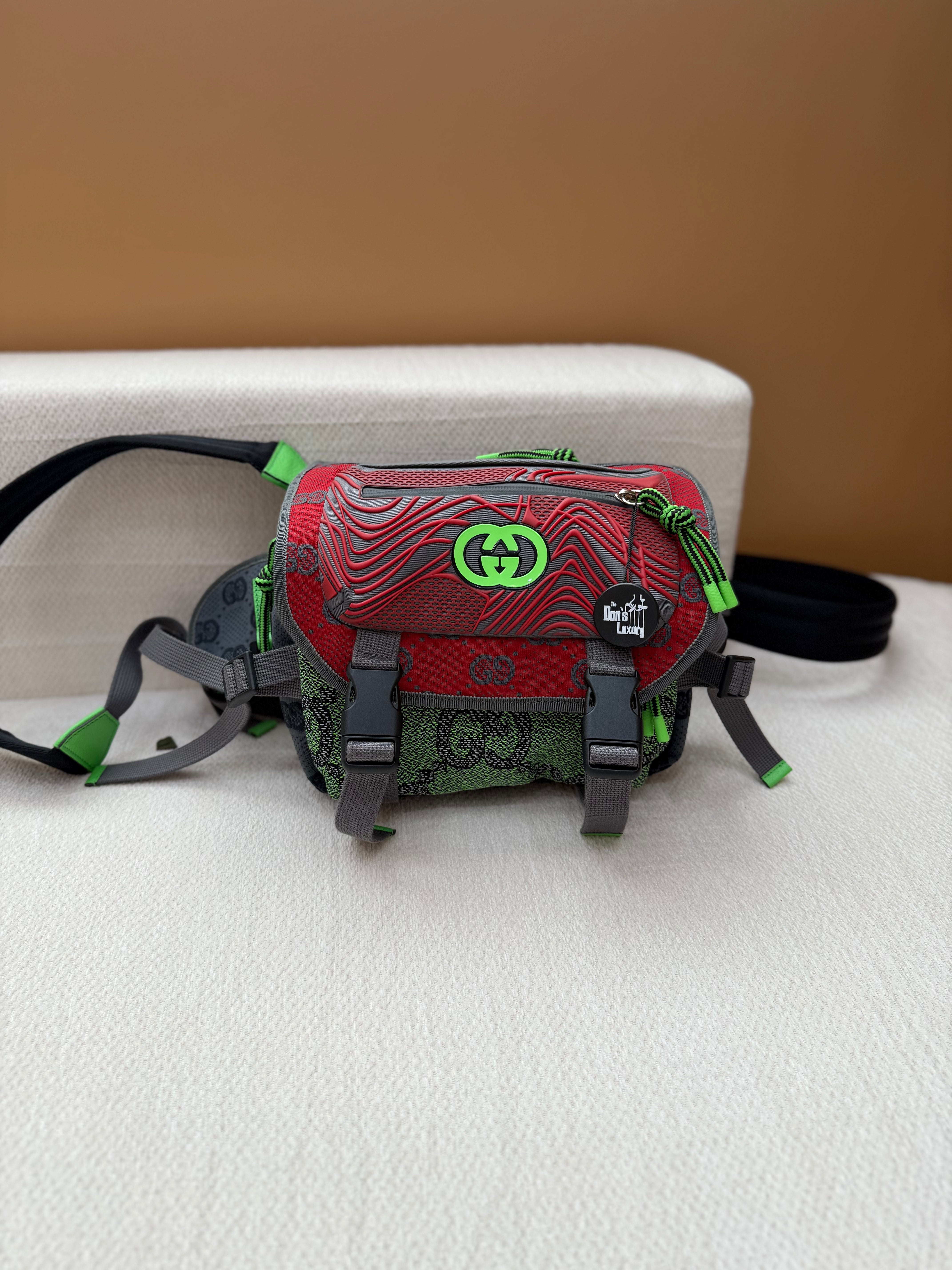 *DONS PRE-DROP* Gucci Multicolor Jersey GG all Over Sport Buckle Flap Chest Strap Backpack