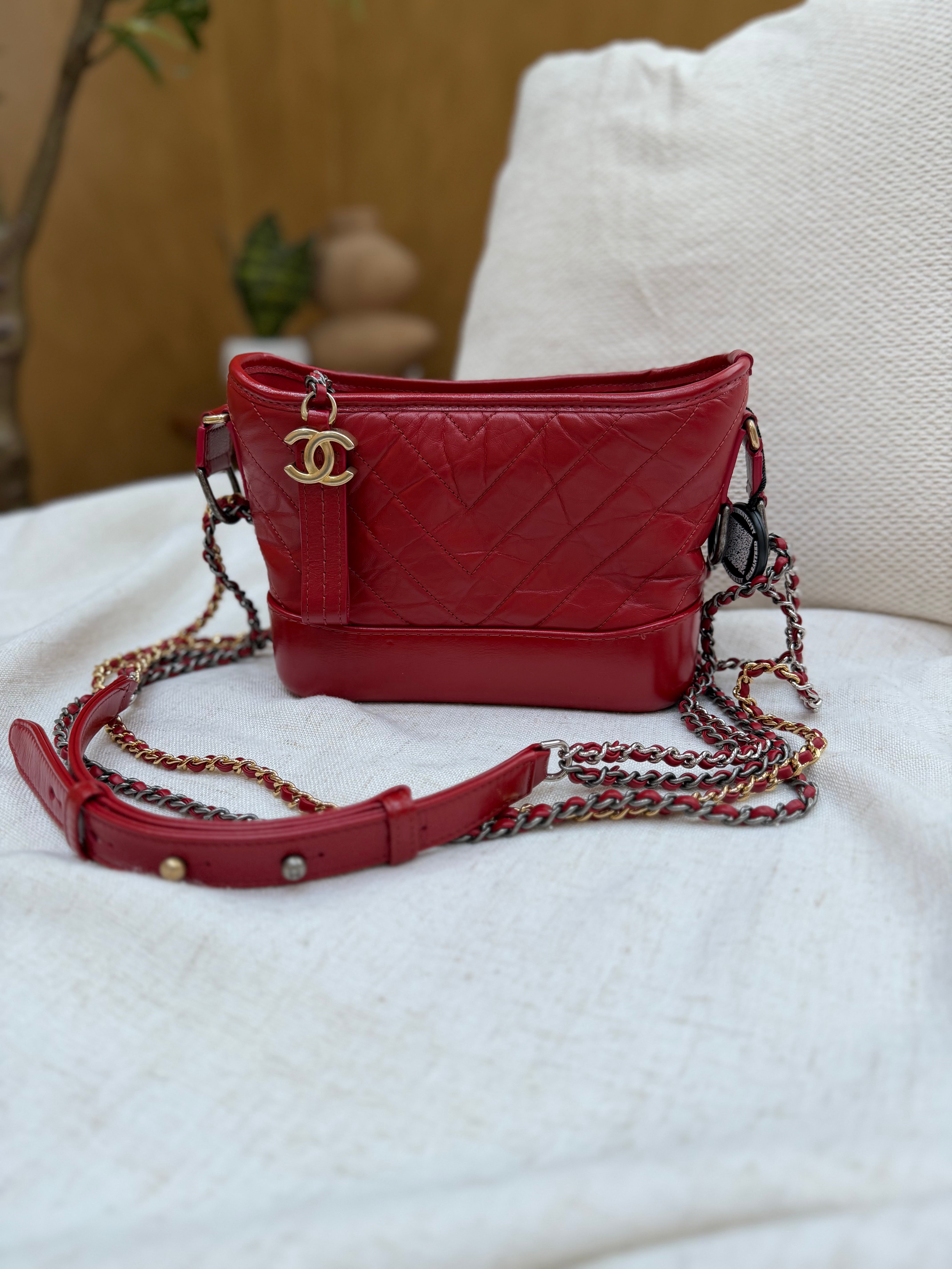 *DONS PRE-DROP* Chanel Red Quilted Calfskin Small Gabrielle Hobo Bag