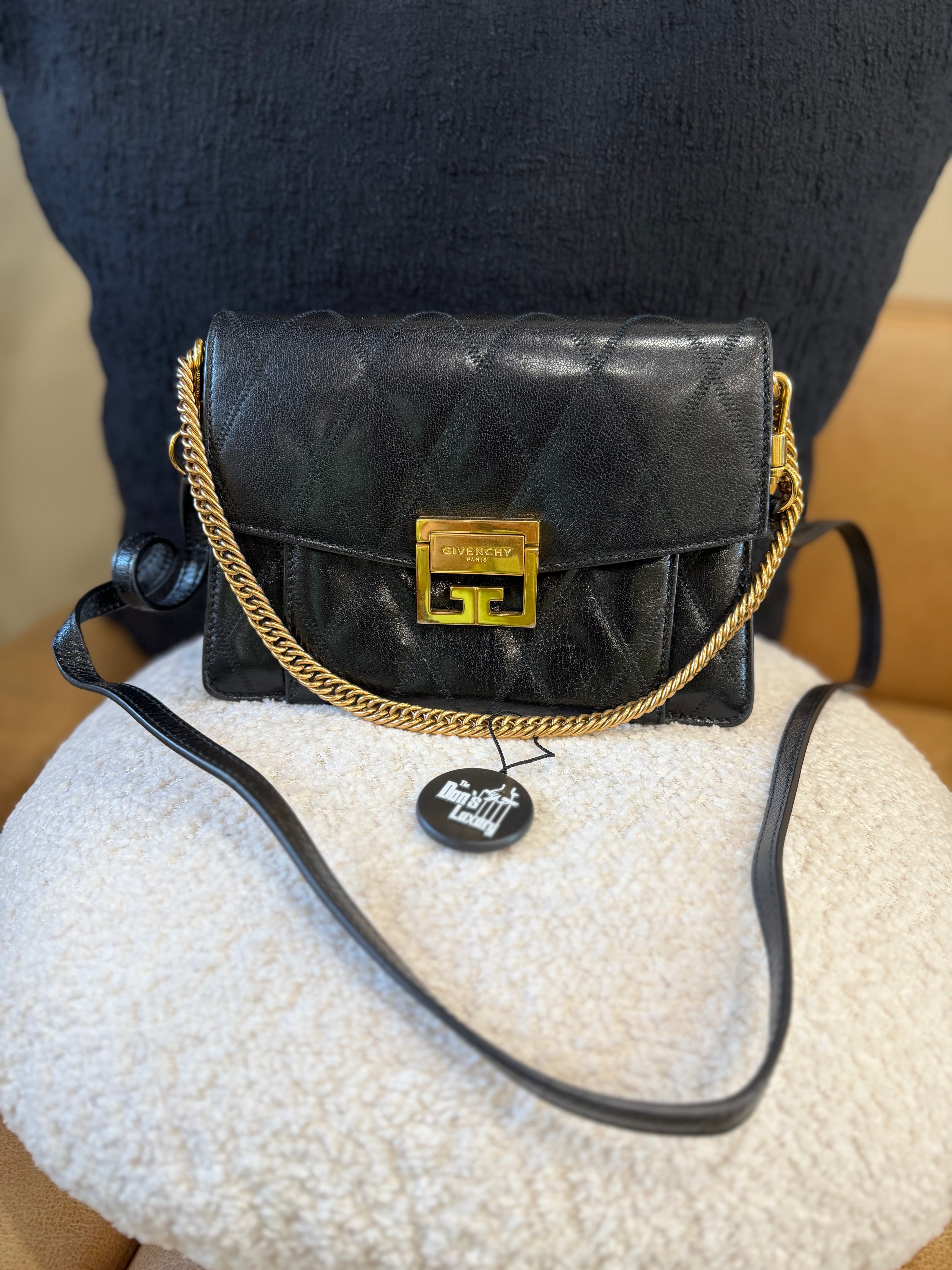 *DONS PRE-DROP* Givenchy Black Quilted Goatskin Small GV3 2way Bag