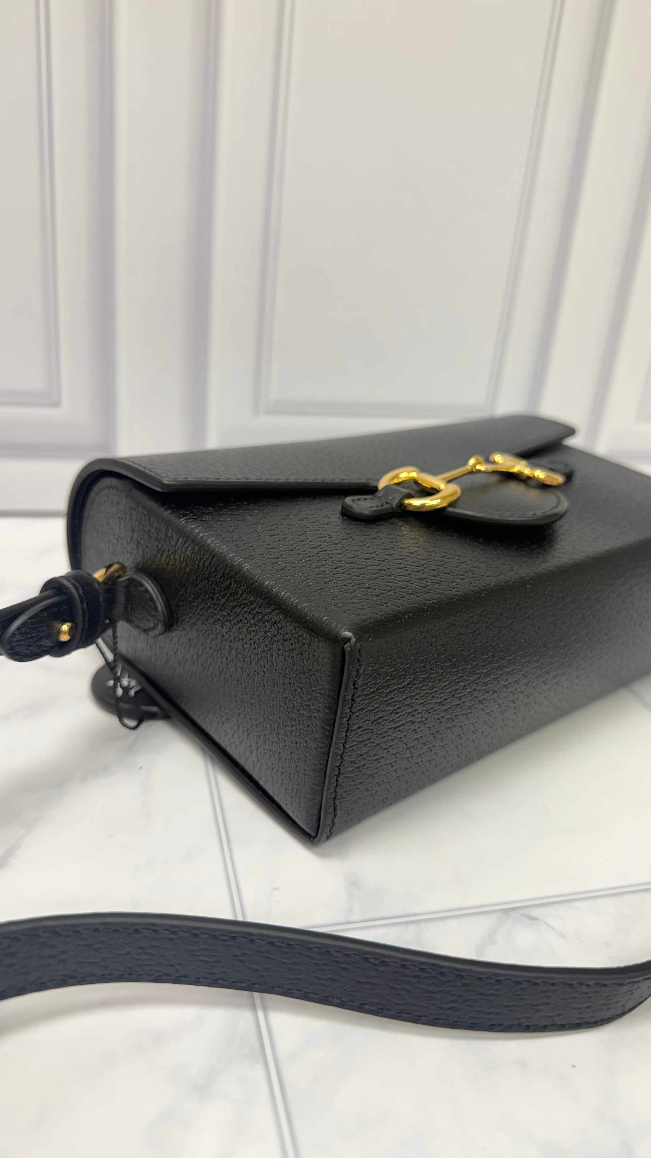 *DONS DROP* Gucci Black Leather 1955 Horsebit Crossbody Beltbag