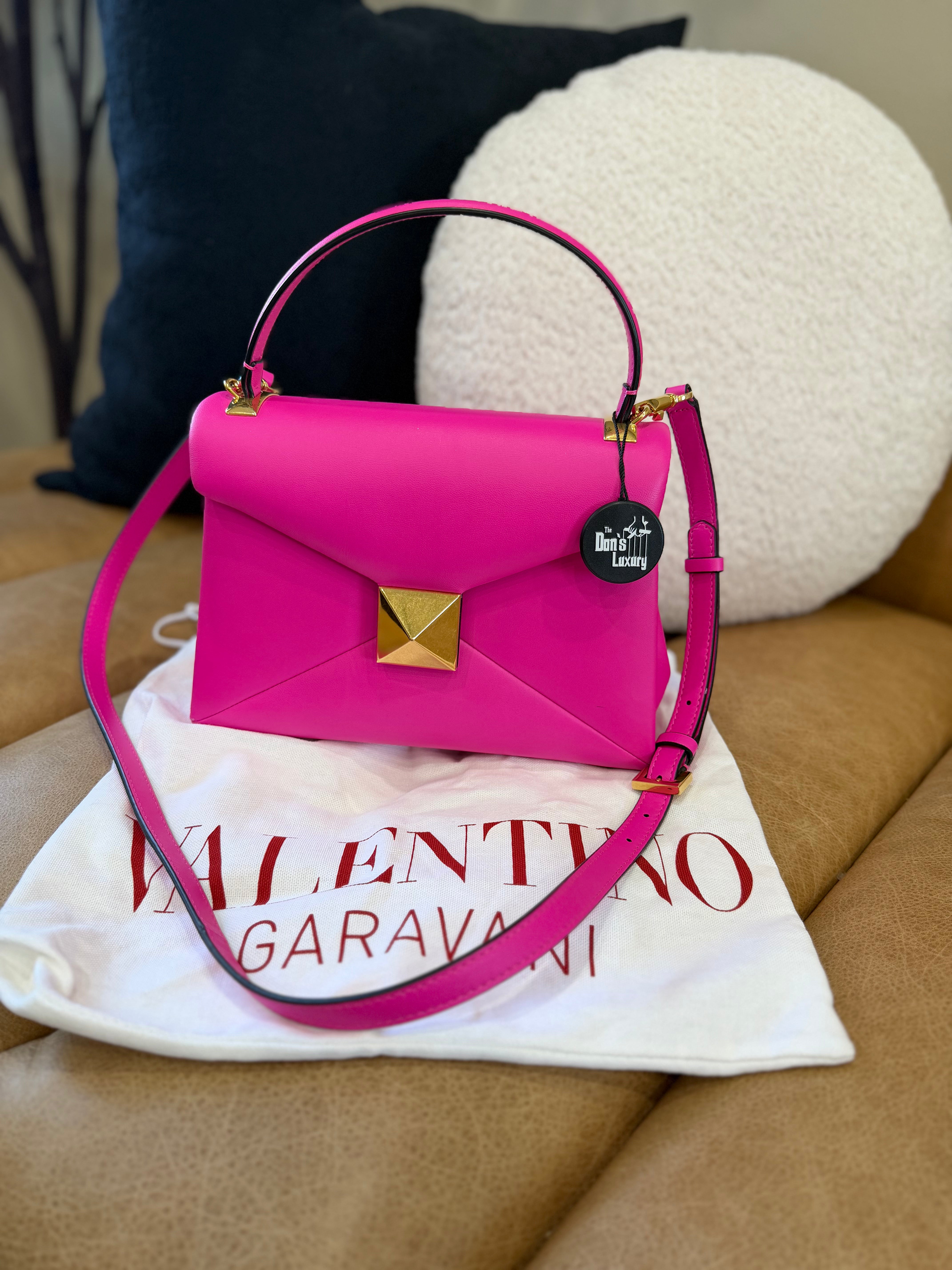 *DONS PRE-DROP* Valentino Hot Pink Nappa Leather Stud Top Handle Bag