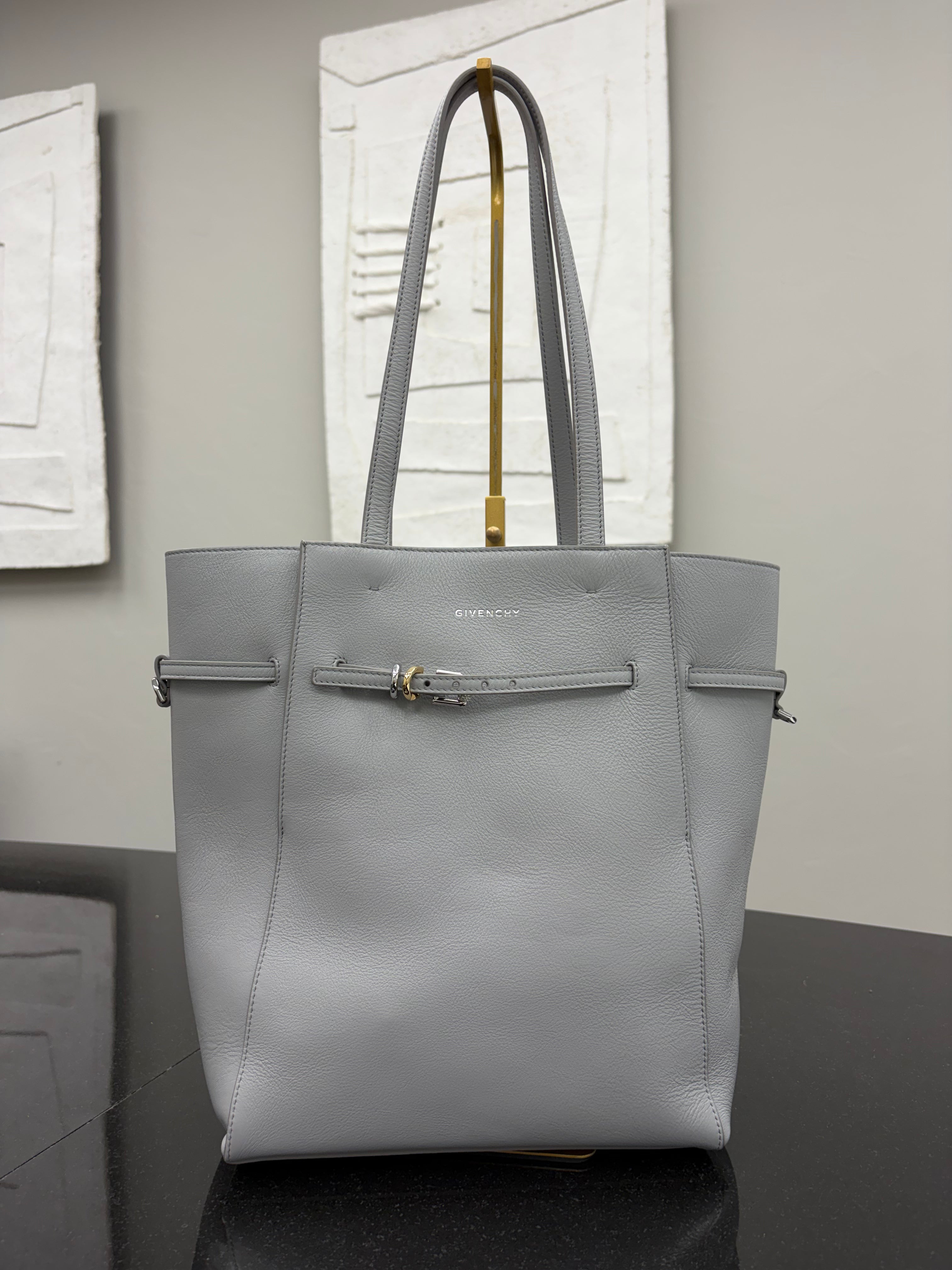 *DONS DROP* LIKE NEW - Givenchy Grey Grained Leather Voyou North South Small Tote Bag