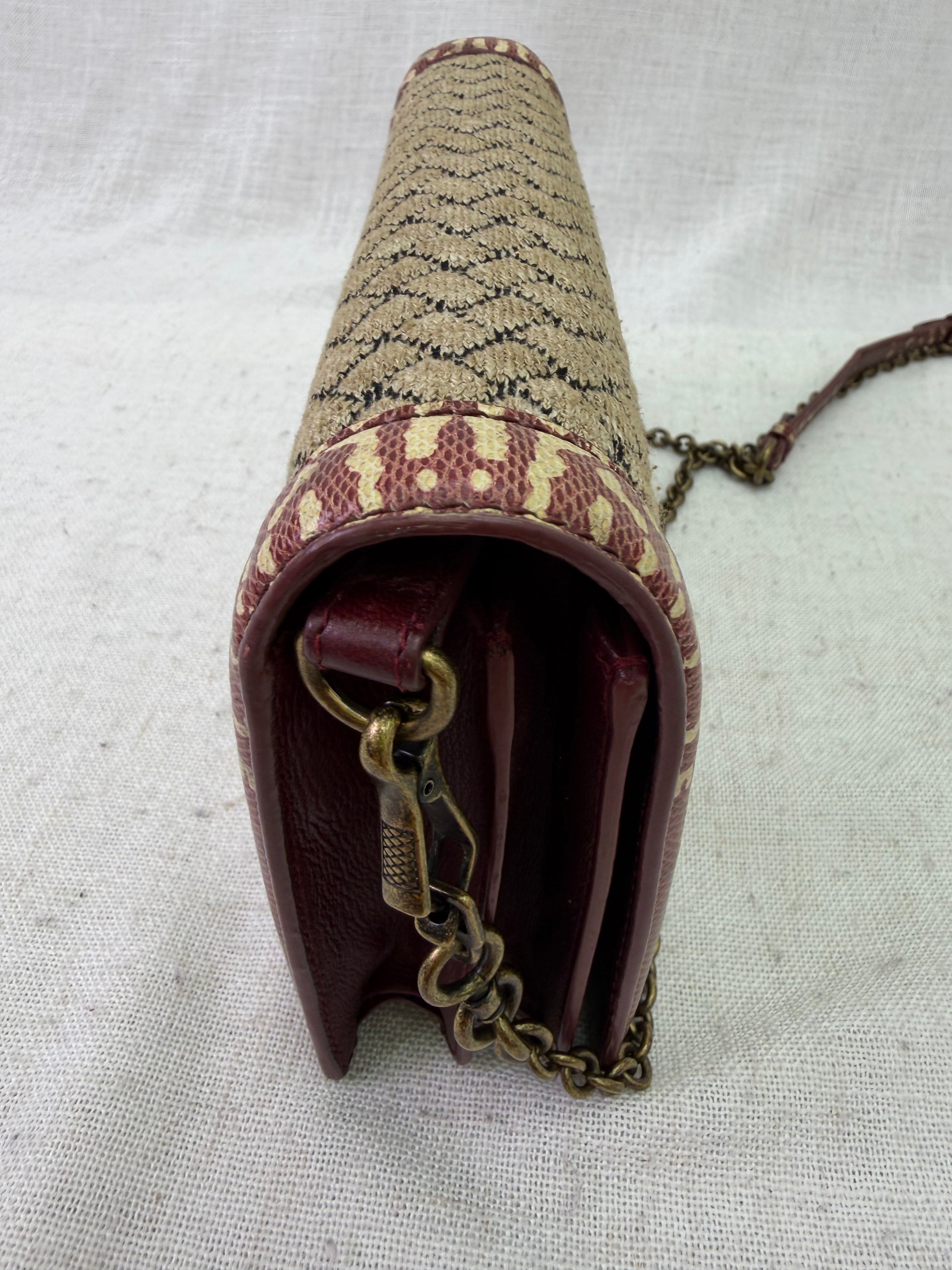 Bottega Veneta Knit Intrecciato & Snakeskin Trim Olimpia Knot Chain Clutch