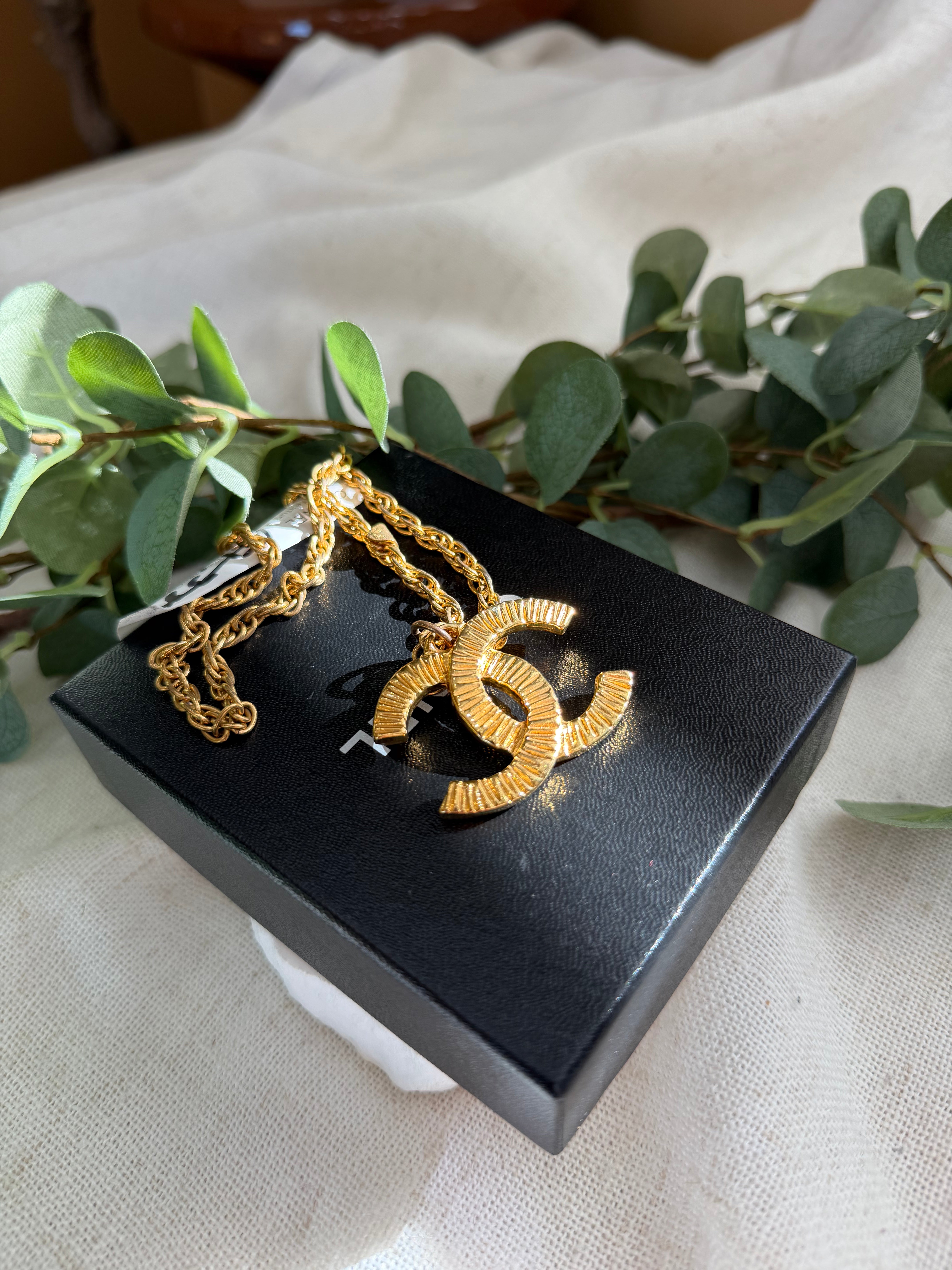 Chanel Vintage Gold Tone CC Necklace