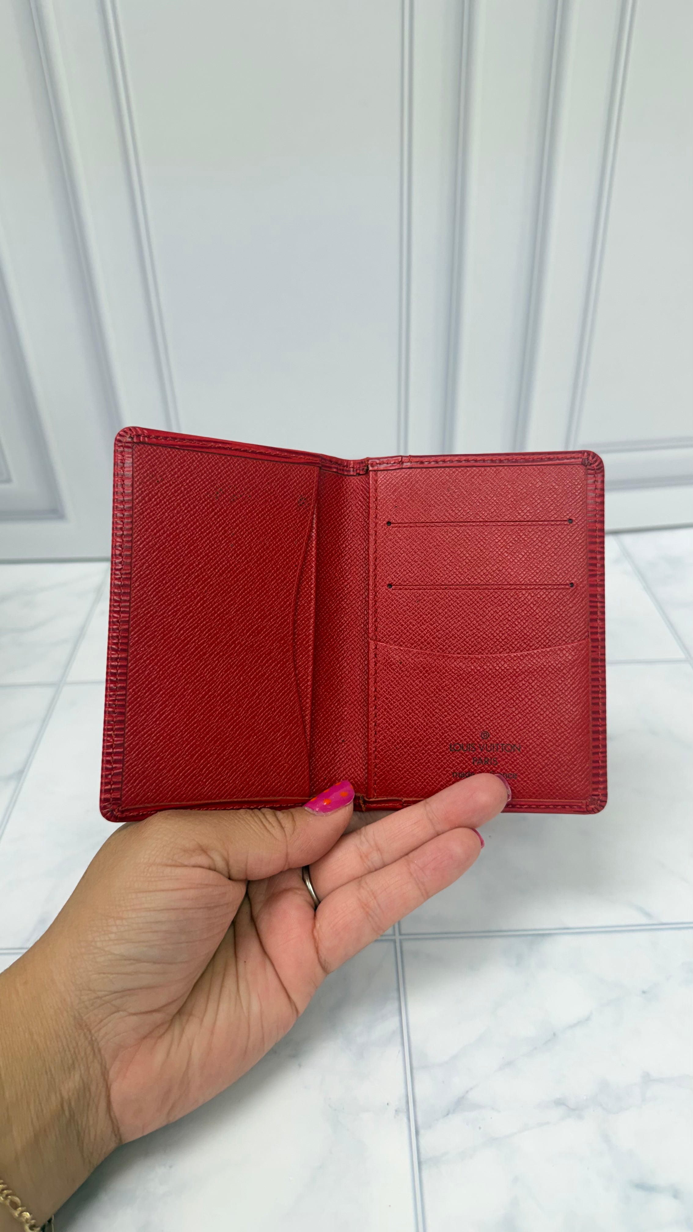 Louis Vuitton Red Epi Leather Pocket Organizer